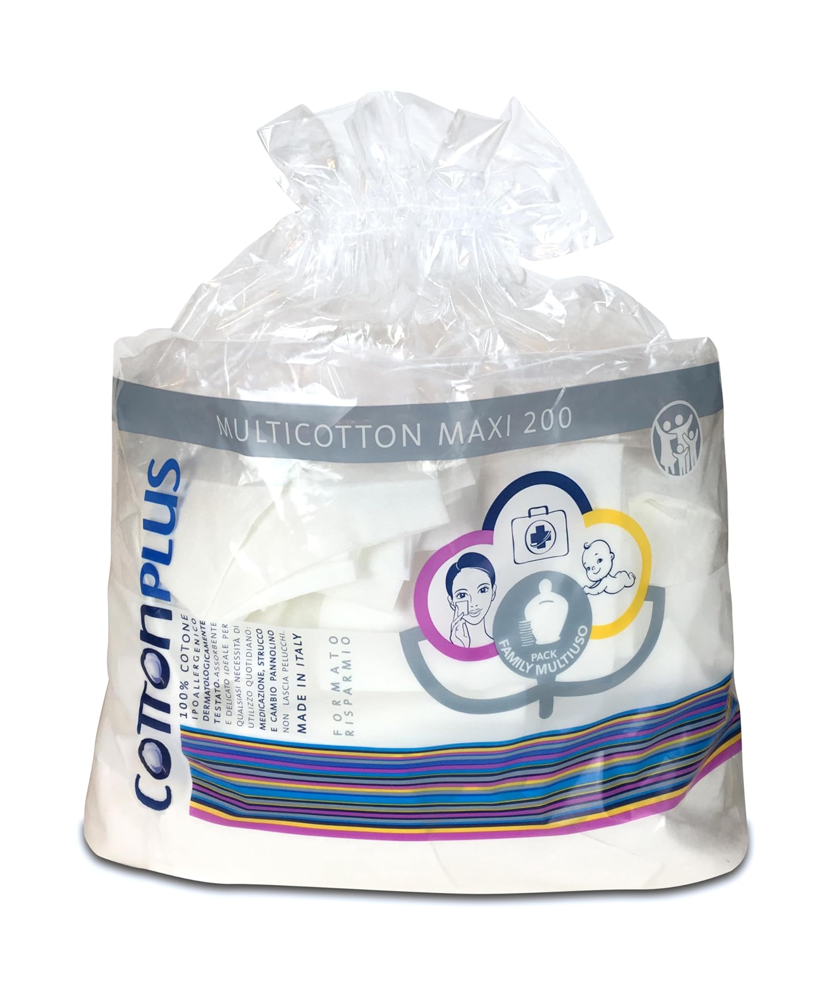 Cotton Plus MULTICOTTON MAXI 200 PZ-FALDINE IN 100% COTONE ADATTE A TUTTA LA FAMIGLIA