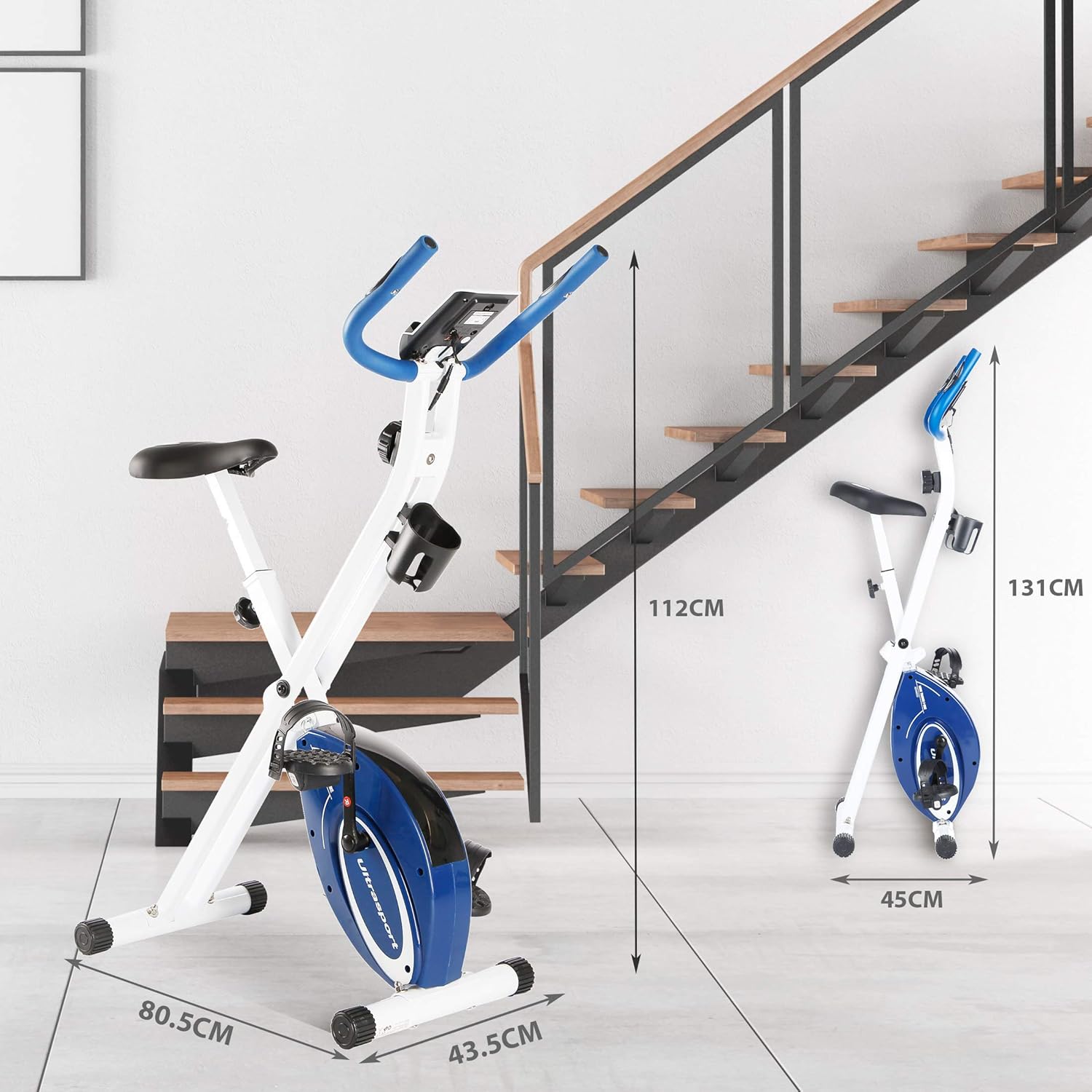 Ultrasport F-Bike Cyclette Pieghevole 130kg - immagine 2