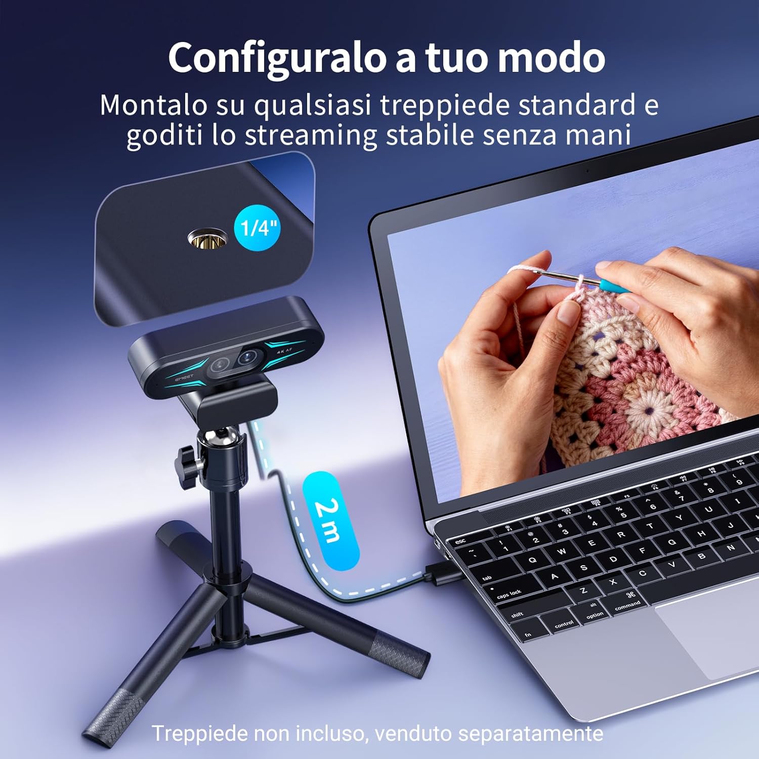 Emeet Webcam 4K con Doppia Fotocamera e Zoom 11X - immagine 6