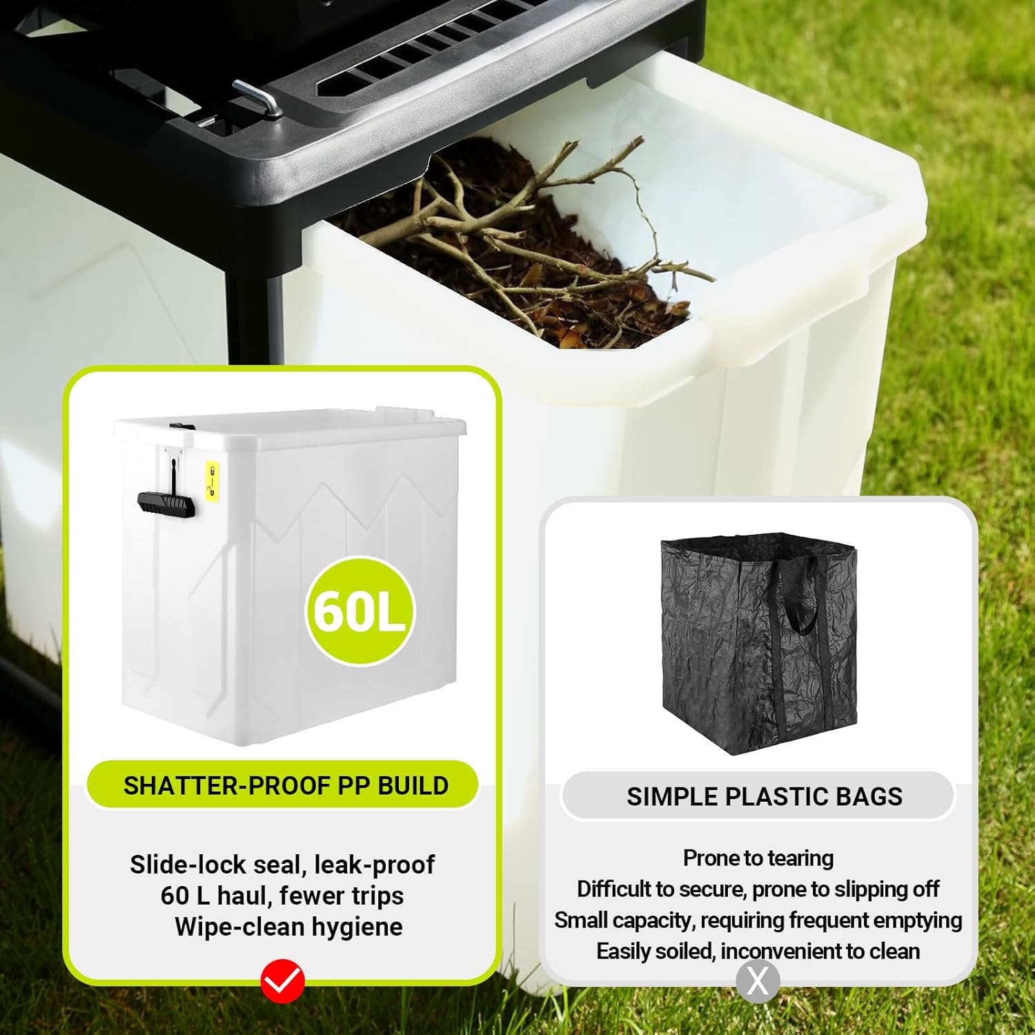 Dekopro Biotrituratore Elettrico 2800W con Cesto 60L - immagine 3