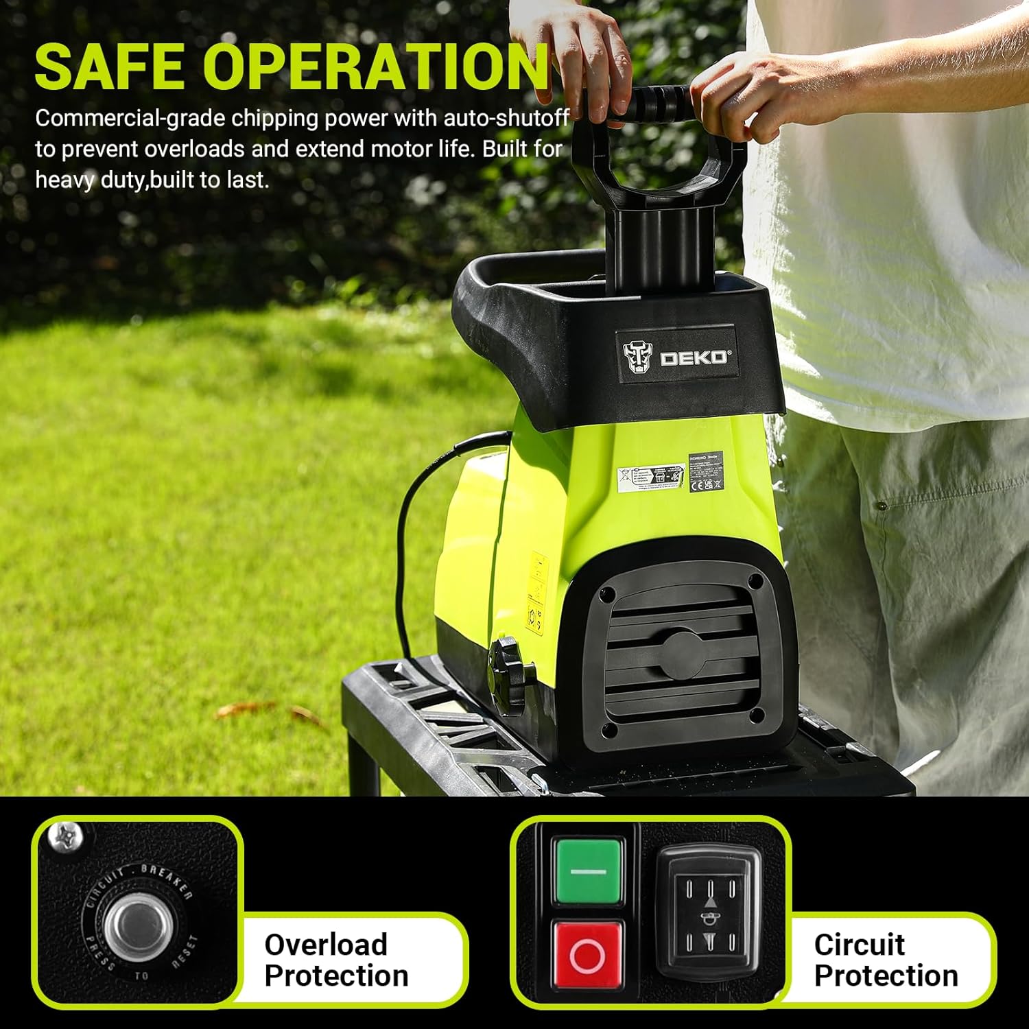 Dekopro Biotrituratore Elettrico 2800W con Cesto 60L - immagine 5