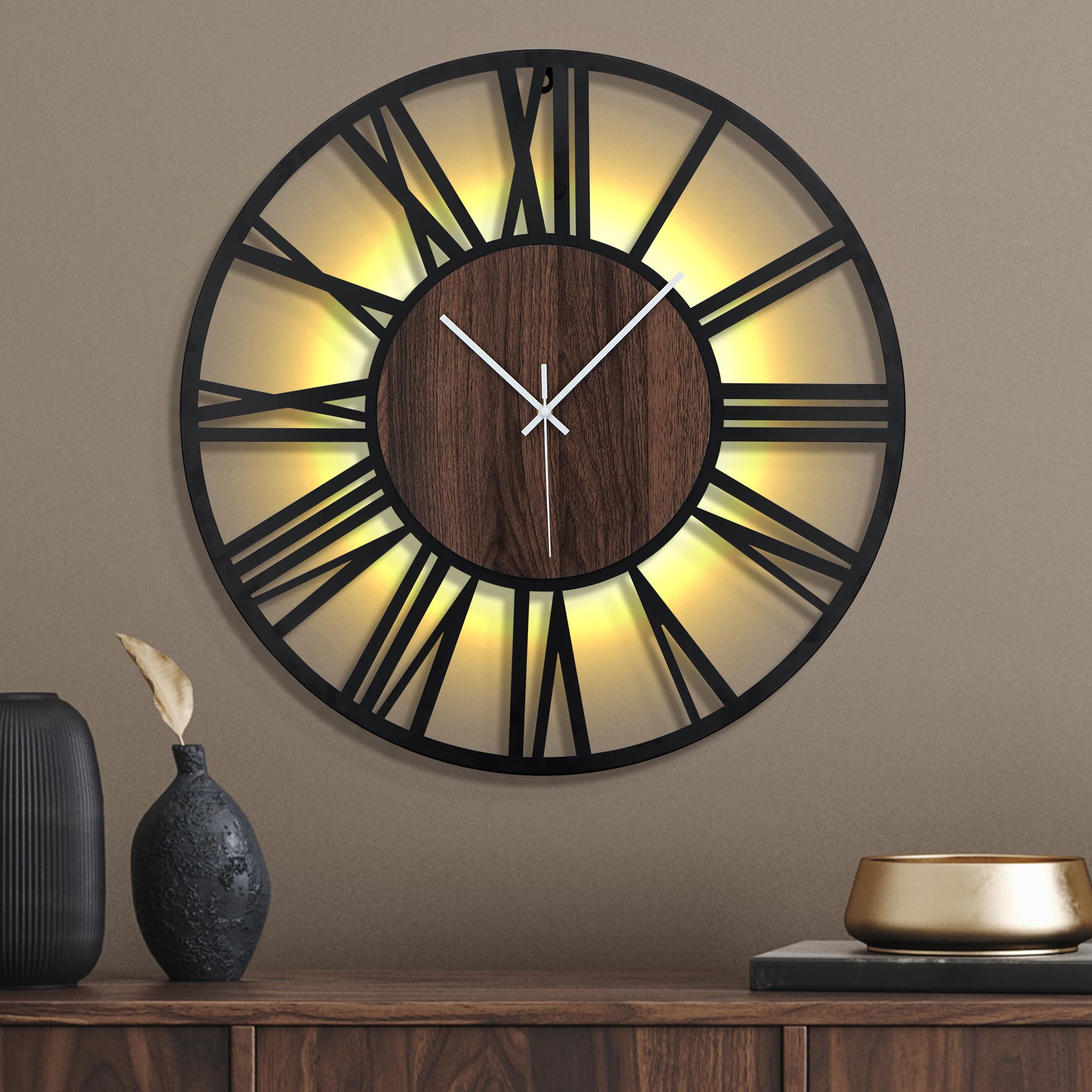 Mee 2ou Orologio da Parete Grande 60cm con Luce Notturna