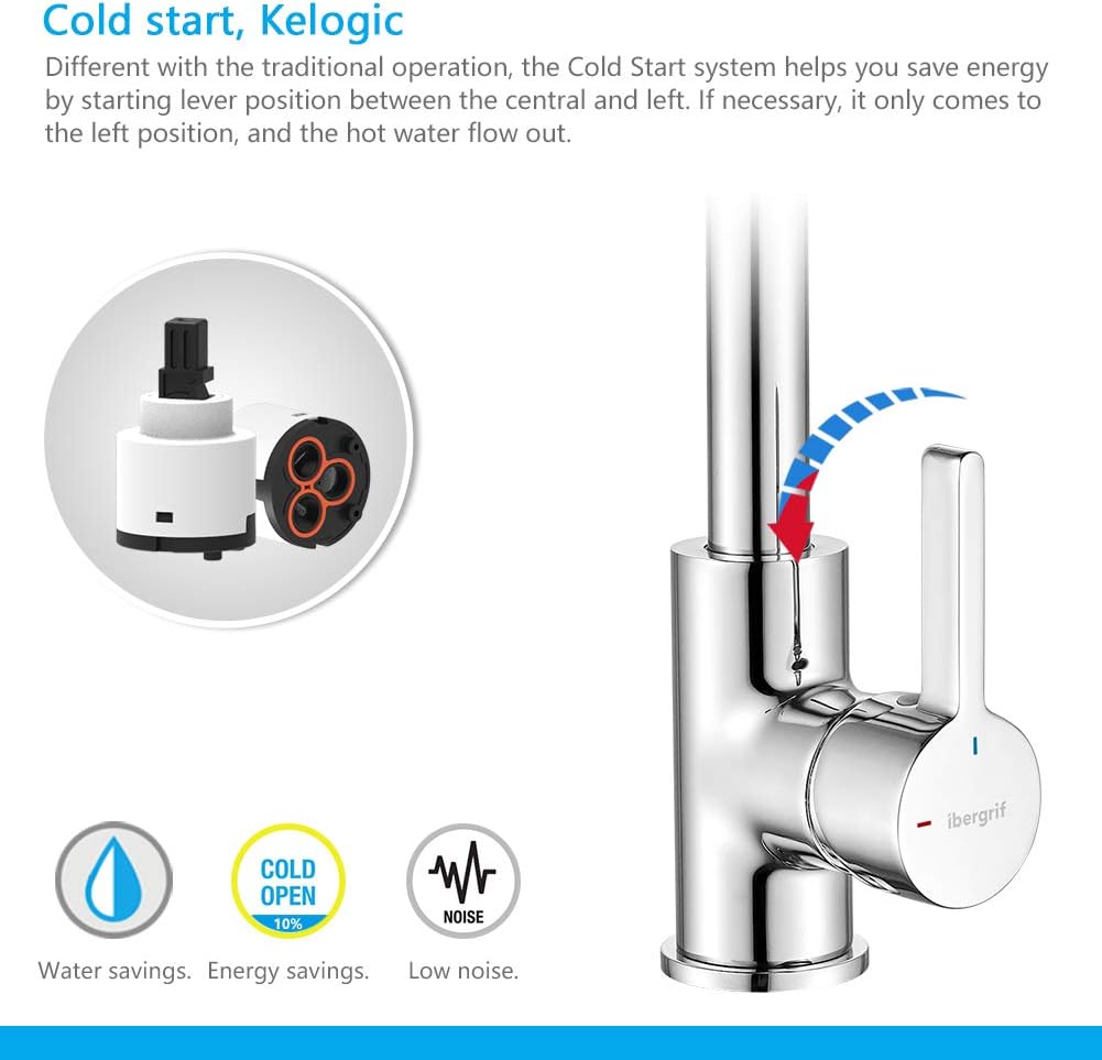 Ibergrif Rubinetto Cucina Monocomando, Cromo - immagine 4