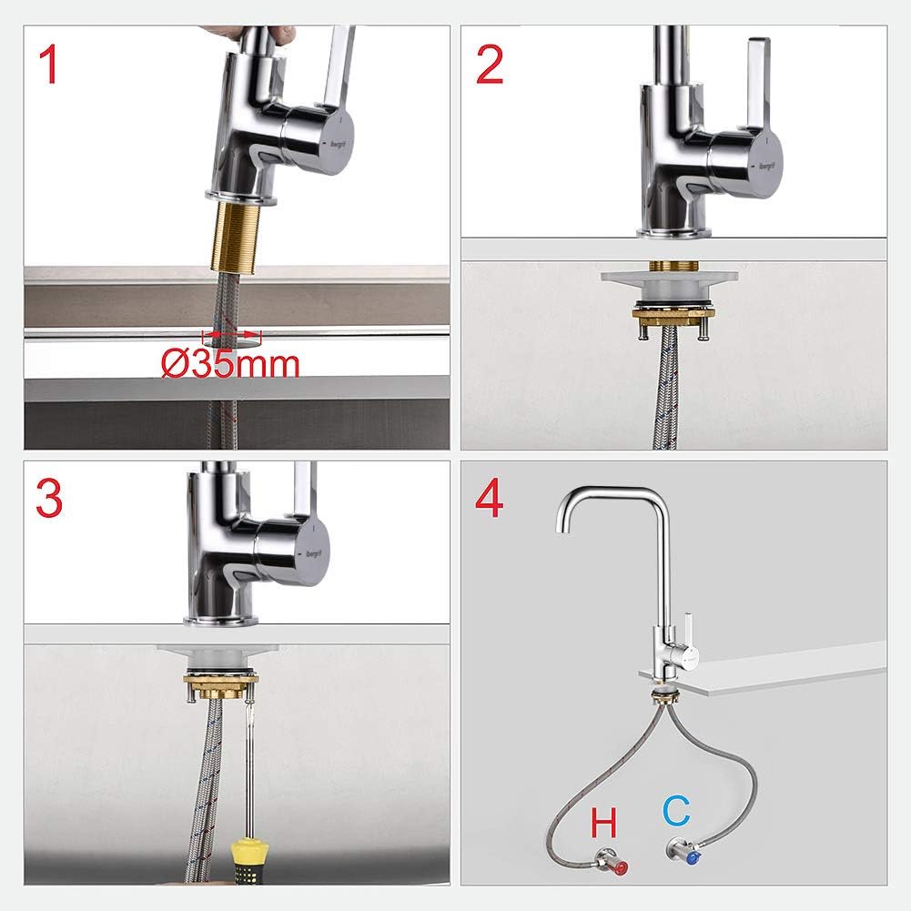 Ibergrif Rubinetto Cucina Monocomando, Cromo - immagine 6