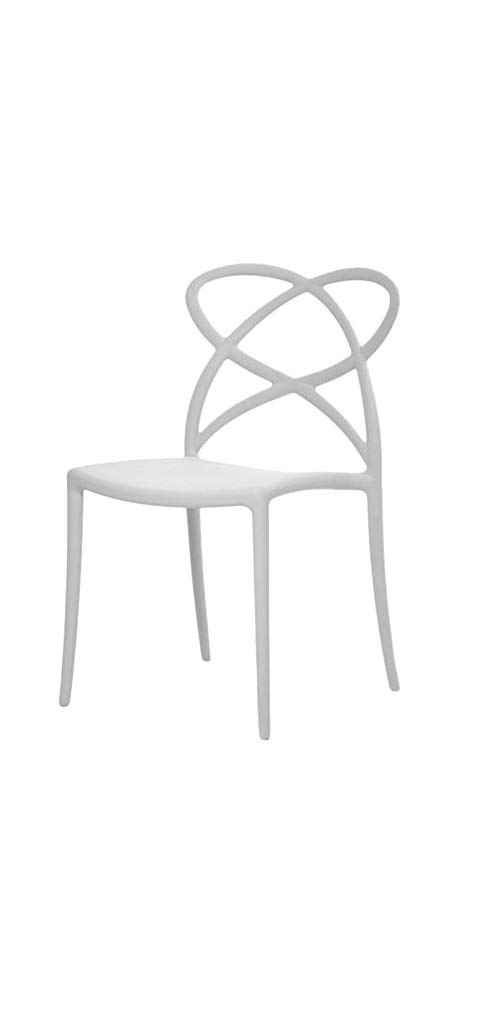 KONTE.DESIGN Set di 2 sedie LONG ISLAND in Bianco, 46 x 49 x 81 cm