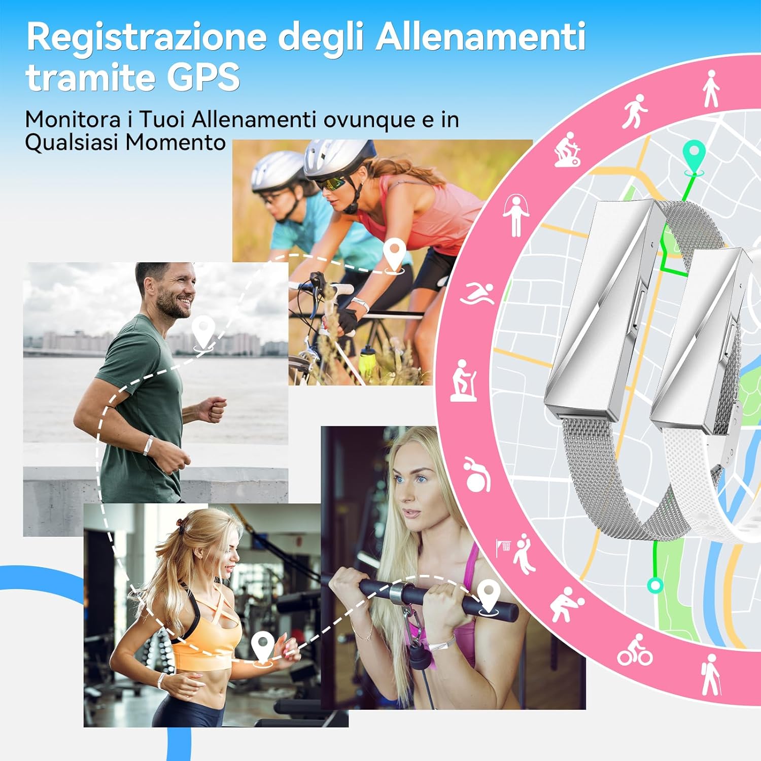 Iso Tech Smart Braccialetto Fitness Band IP68 - immagine 4
