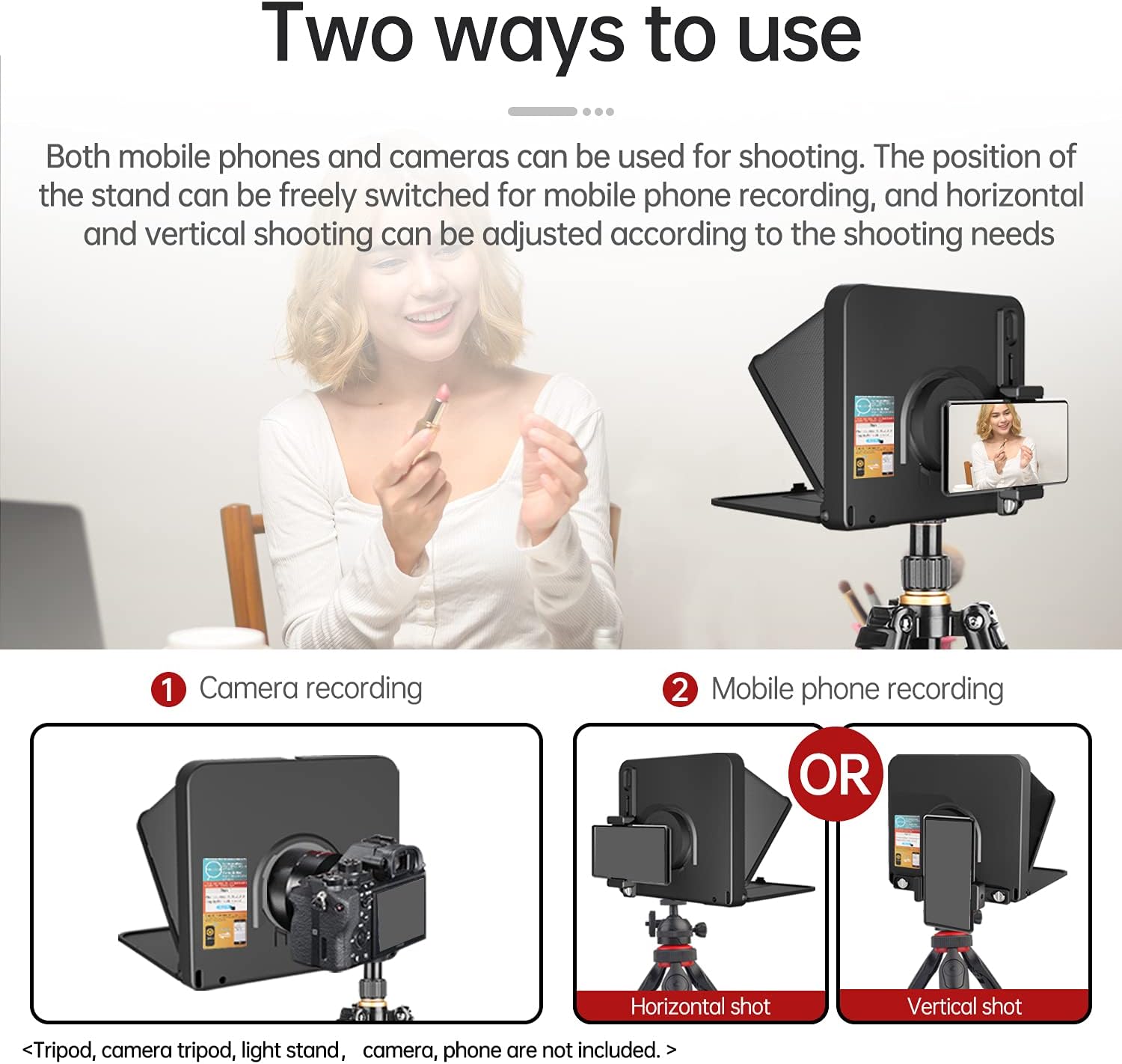 Lensgo TC7 8" Teleprompter per iPad Tablet Smartphone DSLR - immagine 2