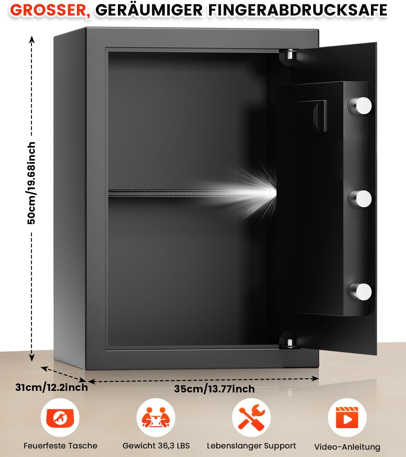 Tiskgg Cassaforte Ignifuga Digitale 67L - immagine 5