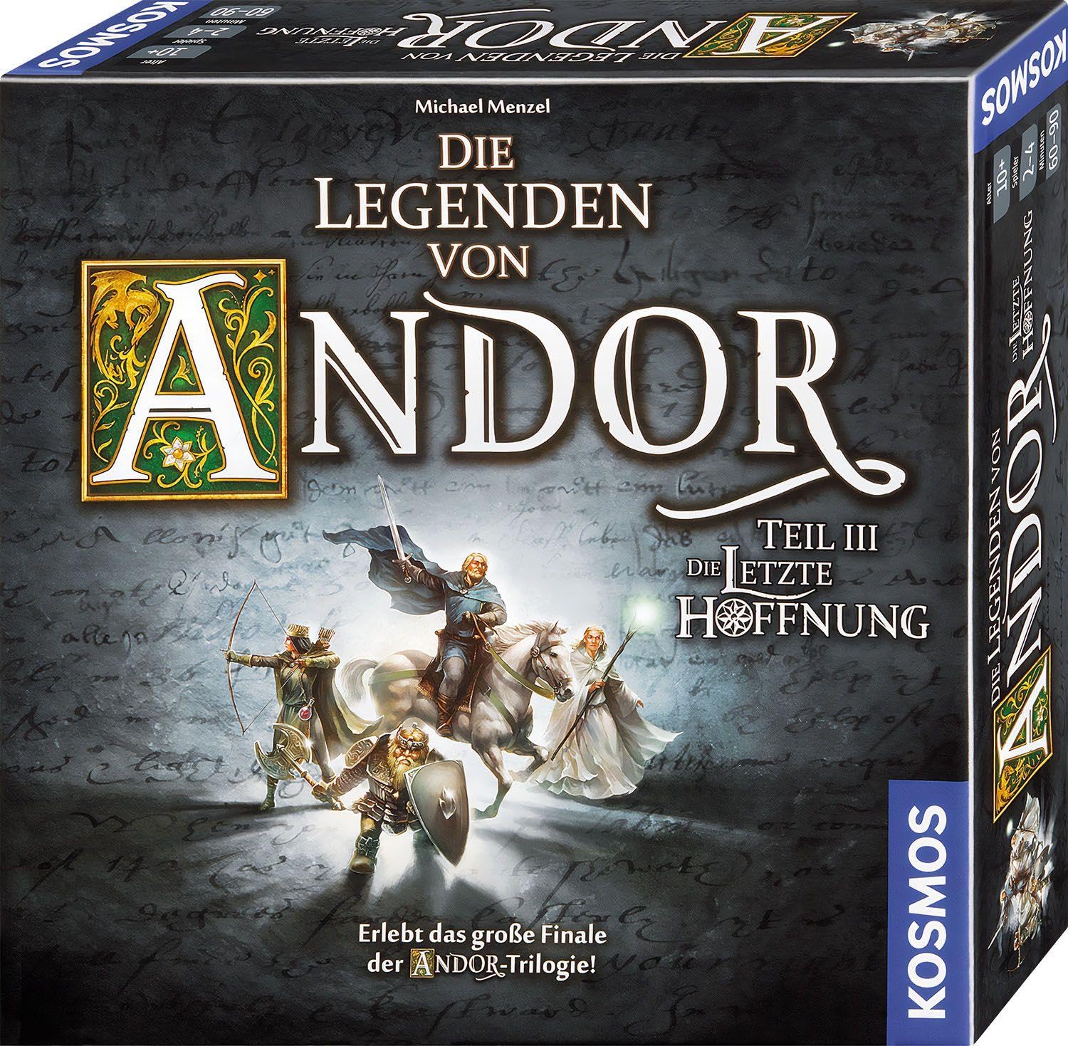 Kosmos 692803 - Die Legenden von Andor - Teil III Die letzte Hoffnung, Fantasy-Brettspiel ab 10 Jahre, das große Finale der Andor-Trilogie, eigenständiges Spiel, Silver
