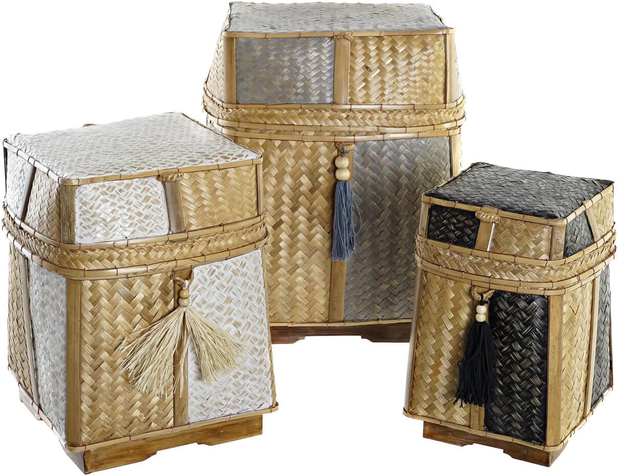 CESTA SET 3 BAMBU 33X33X40 NATURAL - immagine 2