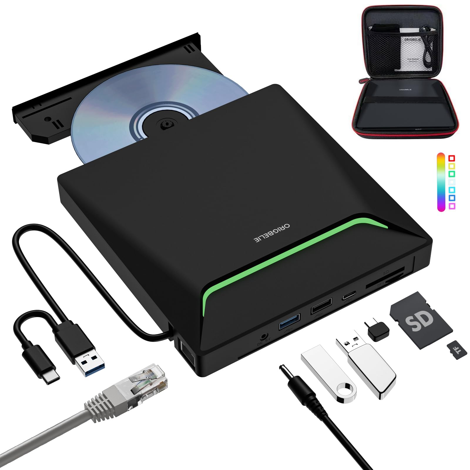 Masterizzatore DVD Esterno USB 3.0 con Adattatore Ethernet