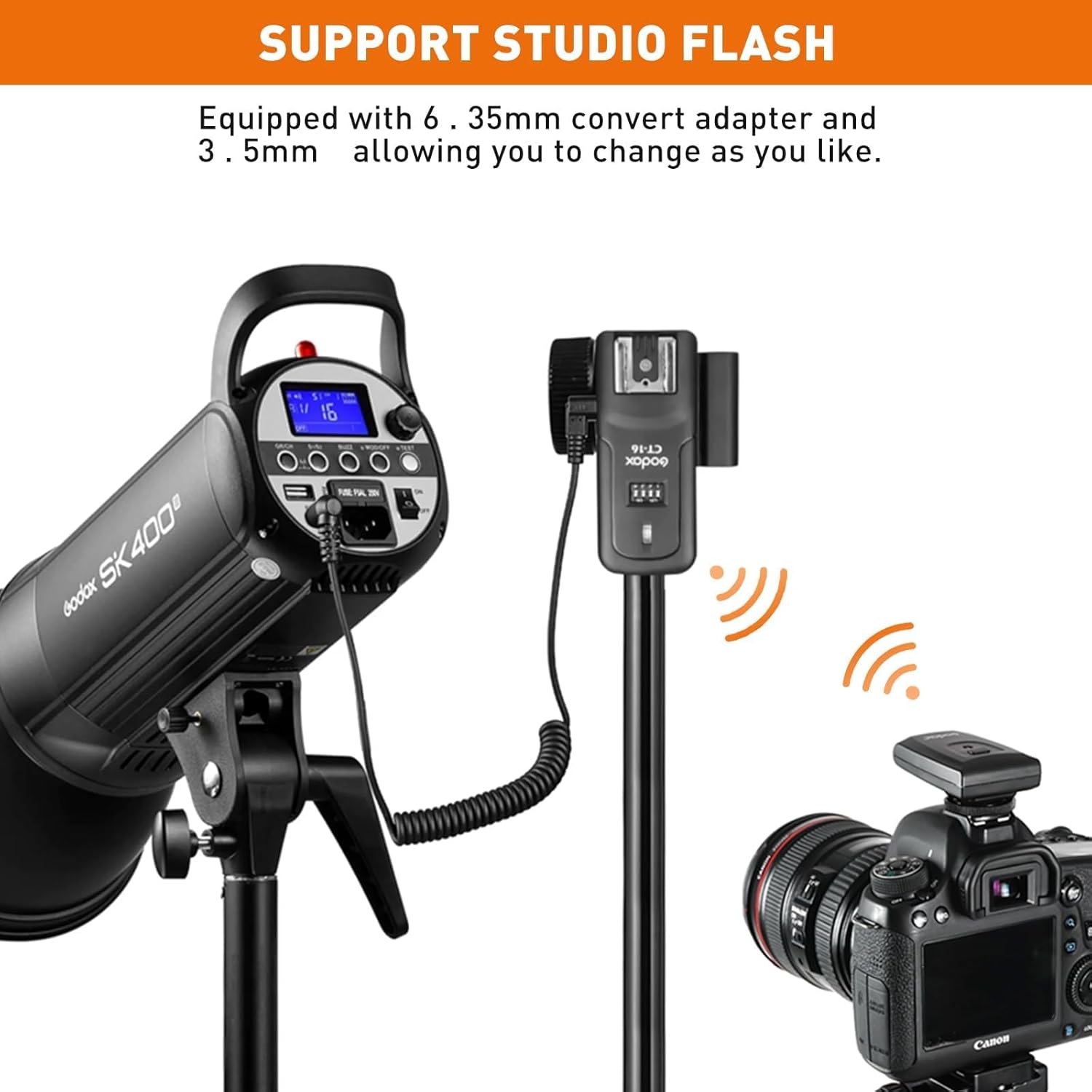 Godox CT-16 Trigger Wireless per Flash (1T + 3R) - immagine 5