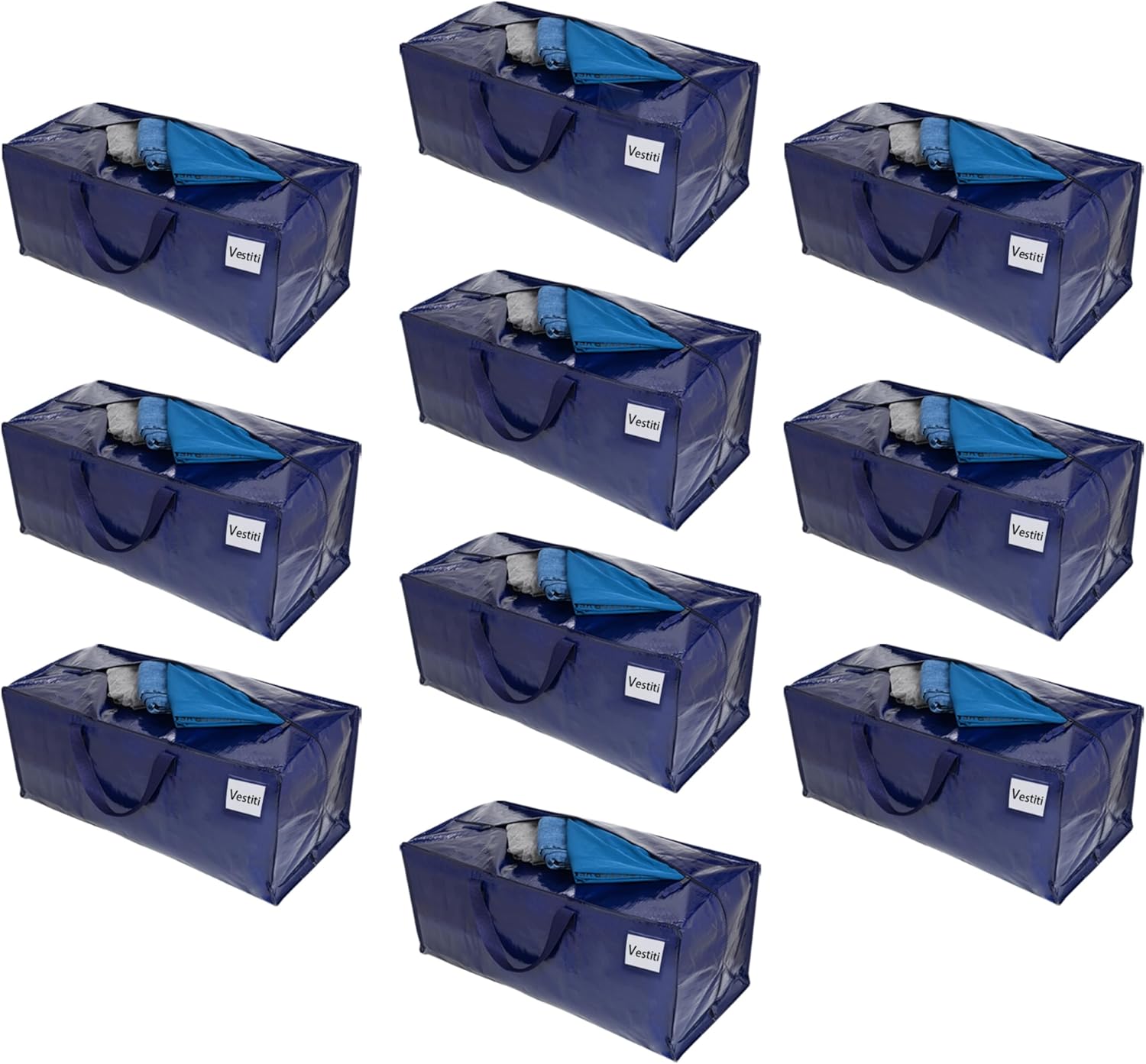 Veno Set da 10 Borse da Trasloco Extra Large, Blu - immagine 1