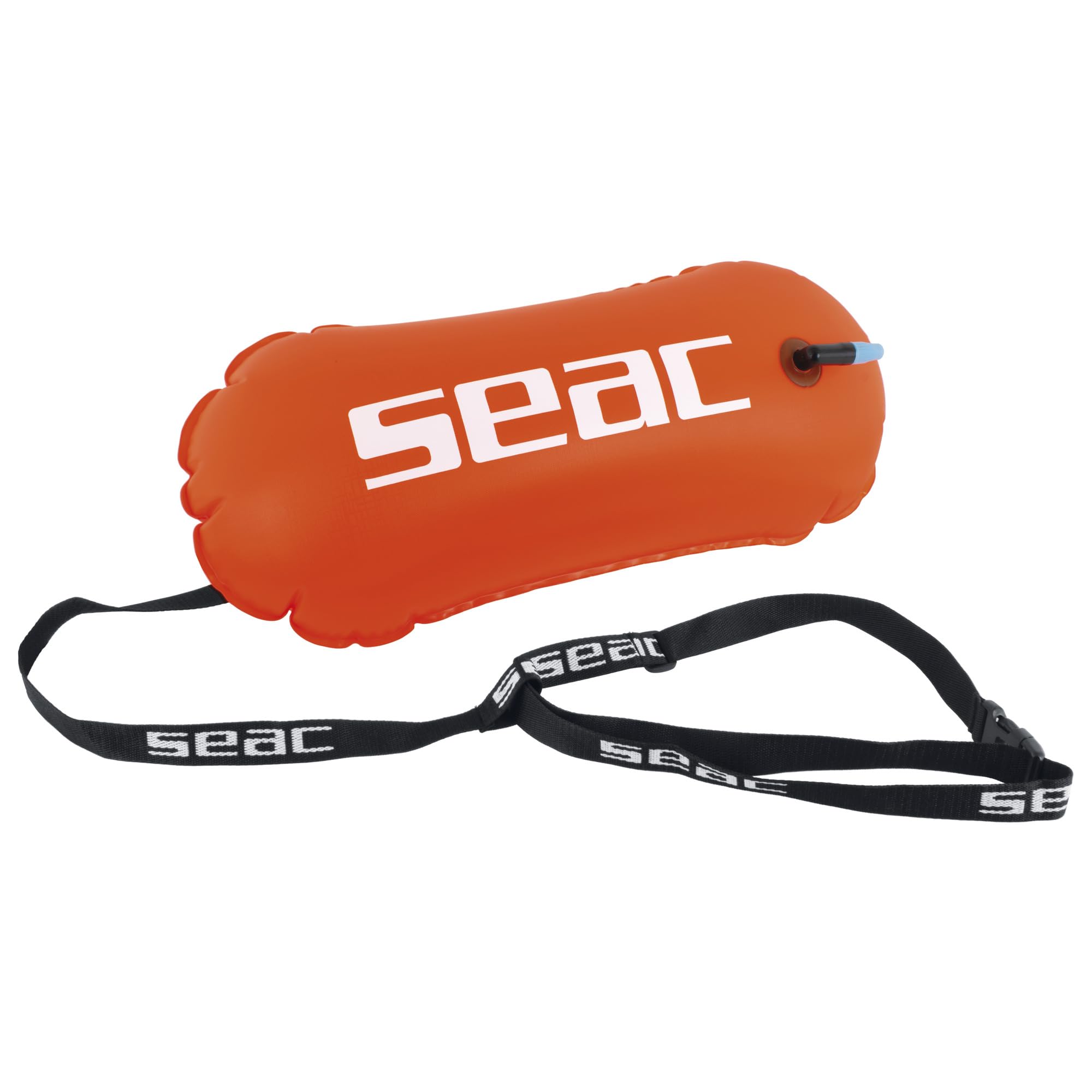 SEAC Boa Compact – Boa Gonfiabile da Nuoto in Mare e Acque Libere con Cintura Regolabile, 28x57 cm – Galleggiante ad Alta Visibilità Arancione