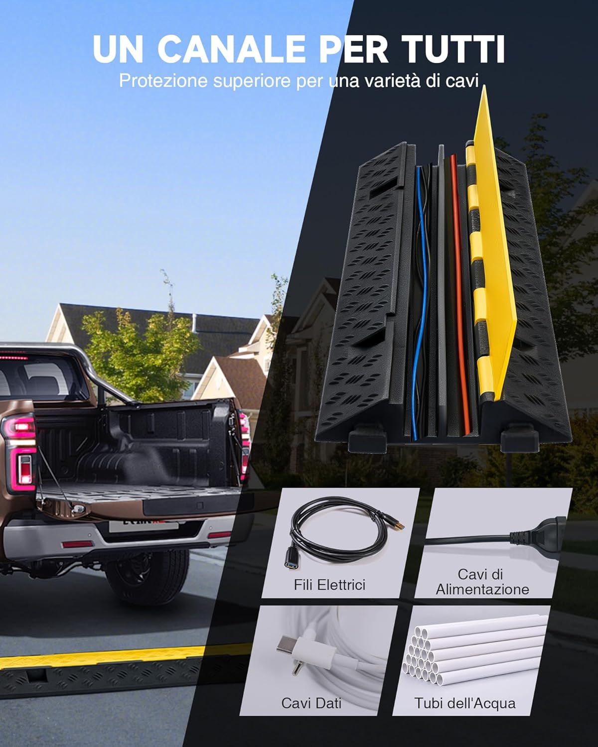 Creworks 4 Pezzi Passacavo a Pavimento in Gomma 5T - immagine 6