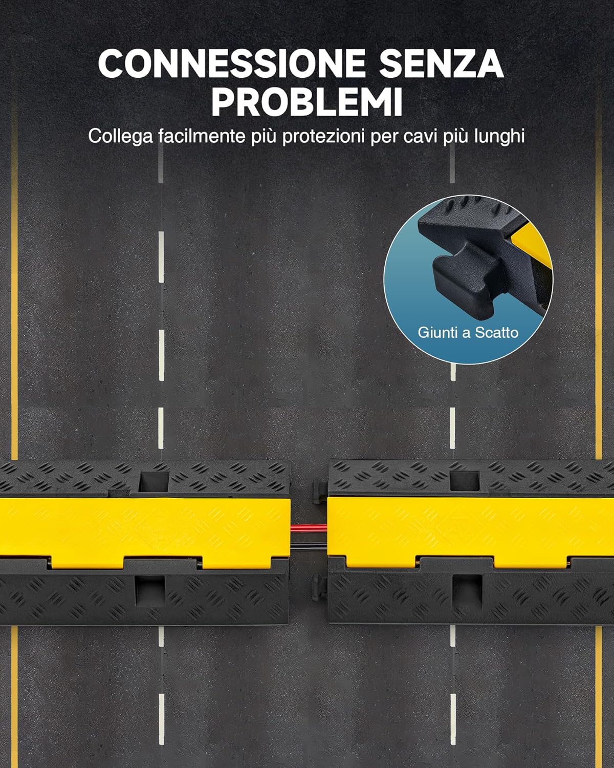 Creworks 4 Pezzi Passacavo a Pavimento in Gomma 5T - immagine 7