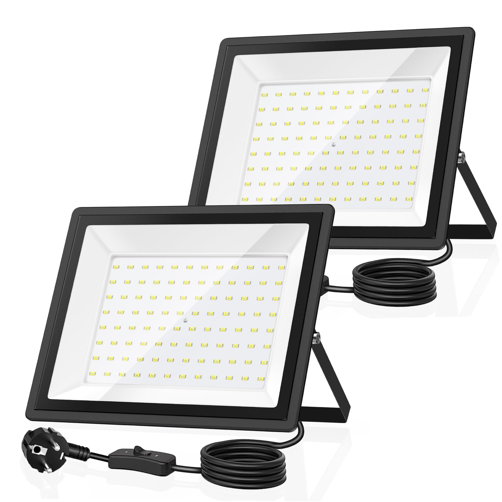 Ggtu Faretto LED da Esterno 100W 11000LM, Bianco Freddo