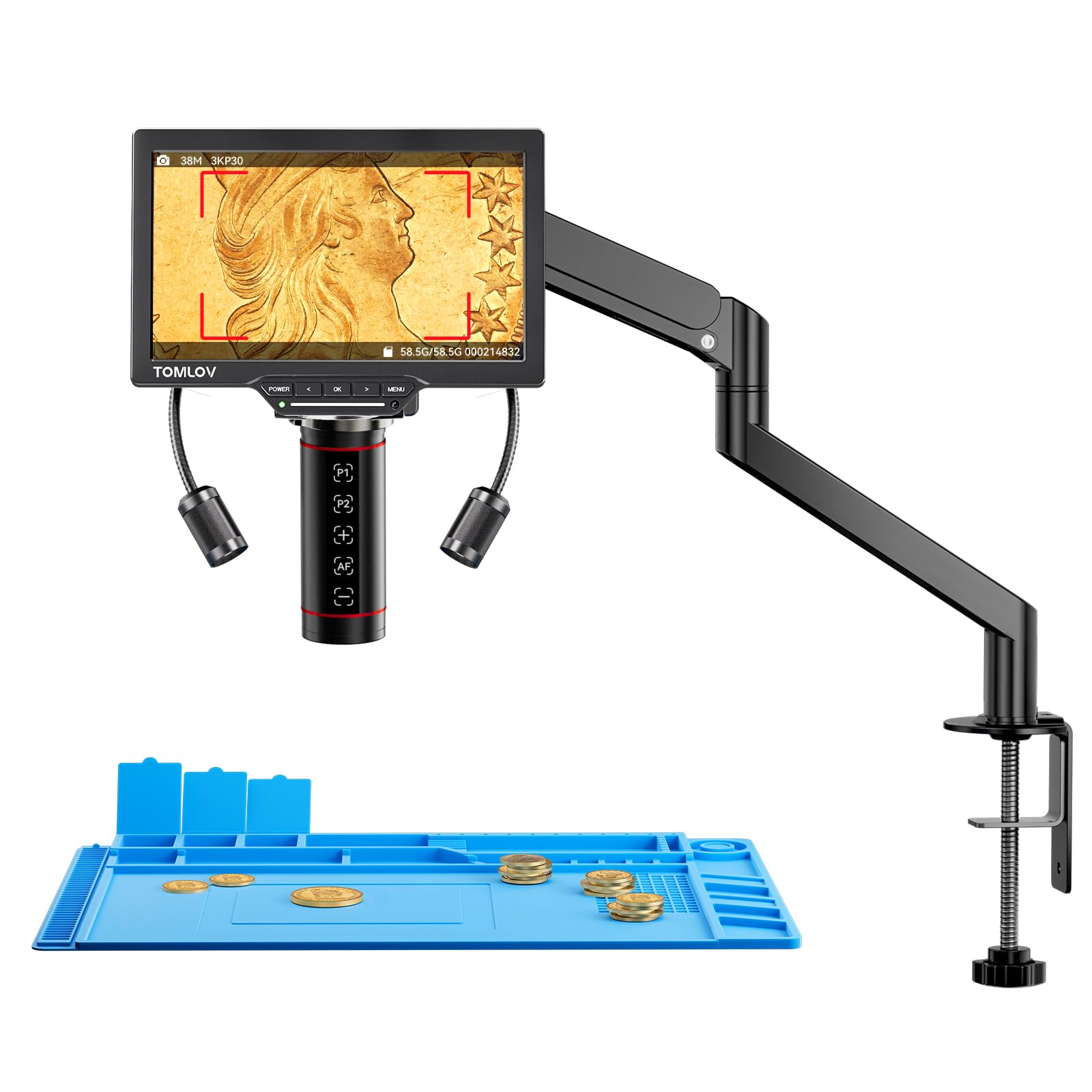 Tomlov TM3K-AF Flex - Microscopio Digitale Autofocus 7"