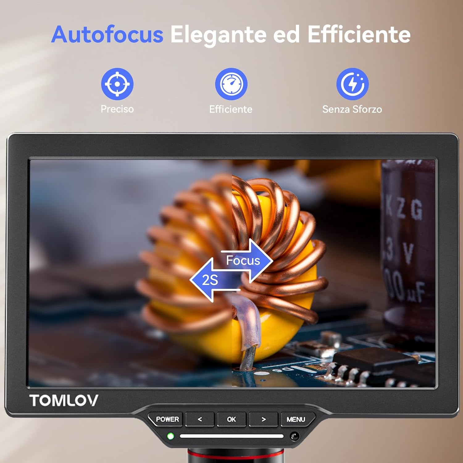 Tomlov TM3K-AF Flex - Microscopio Digitale Autofocus 7" - immagine 2