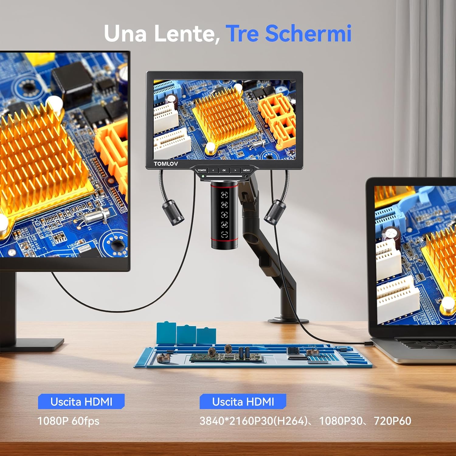 Tomlov TM3K-AF Flex - Microscopio Digitale Autofocus 7" - immagine 8