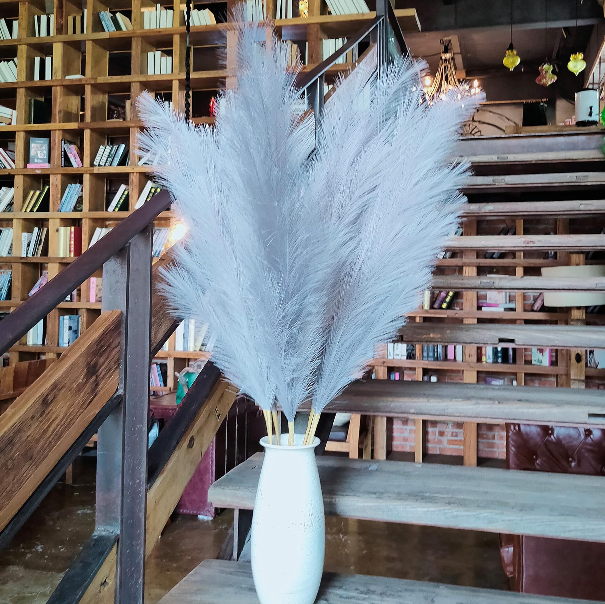 Pampas Grass Decor Tall, 8 Pezzi 110cm, Grigio