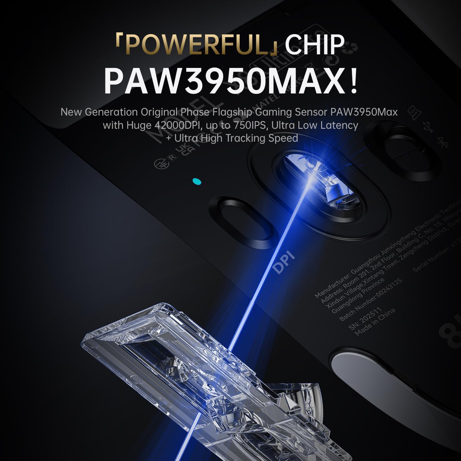 Attack Shark X8 Ultimate Mouse Gaming 65g 42000 DPI, Nero - immagine 6