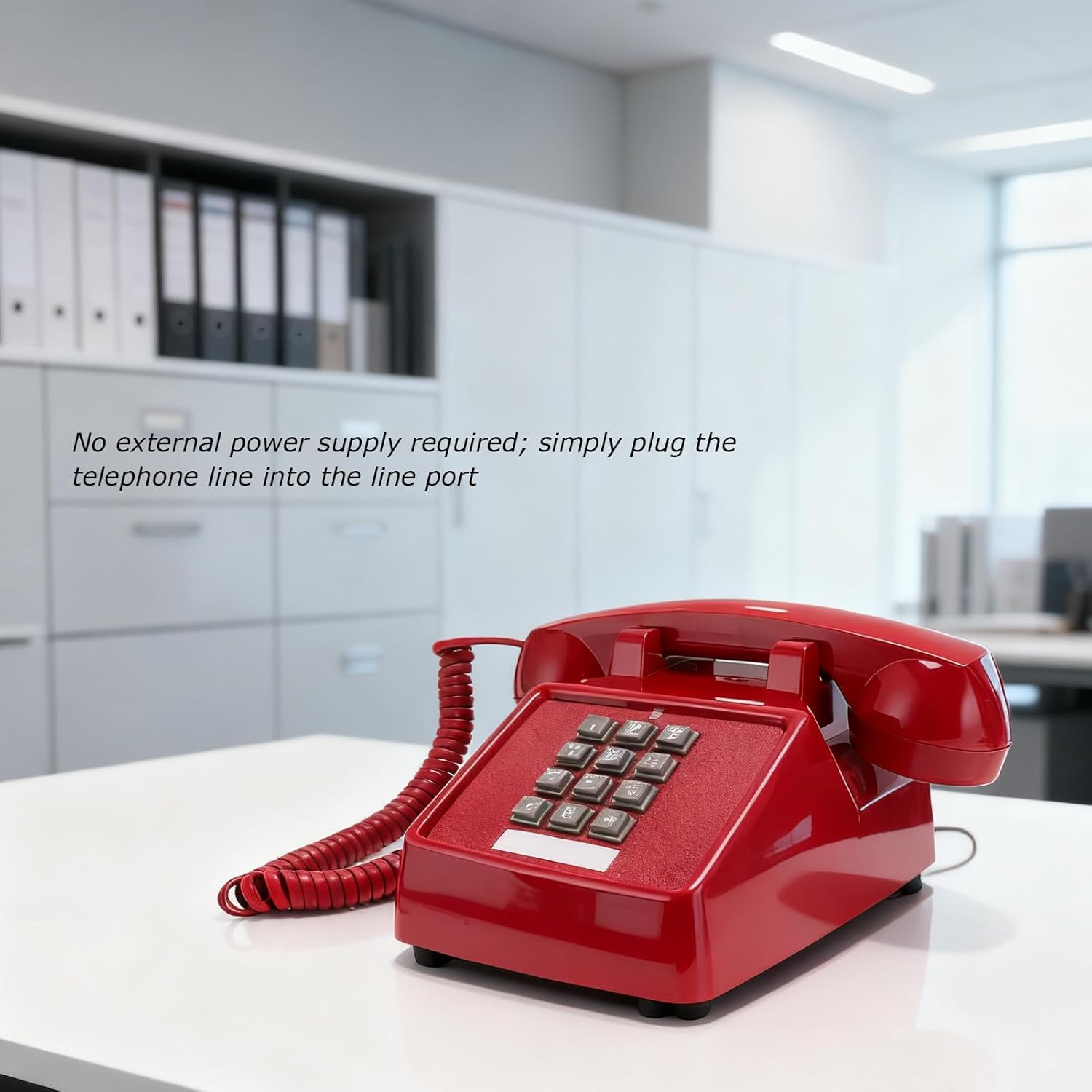 Telefono con Filo Vintage Classico, Rosso - immagine 2