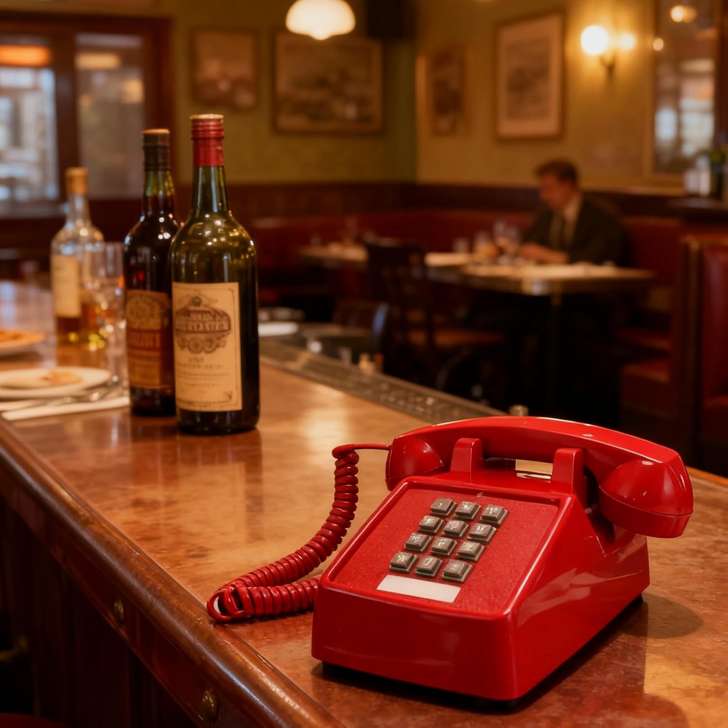 Telefono con Filo Vintage Classico, Rosso - immagine 5