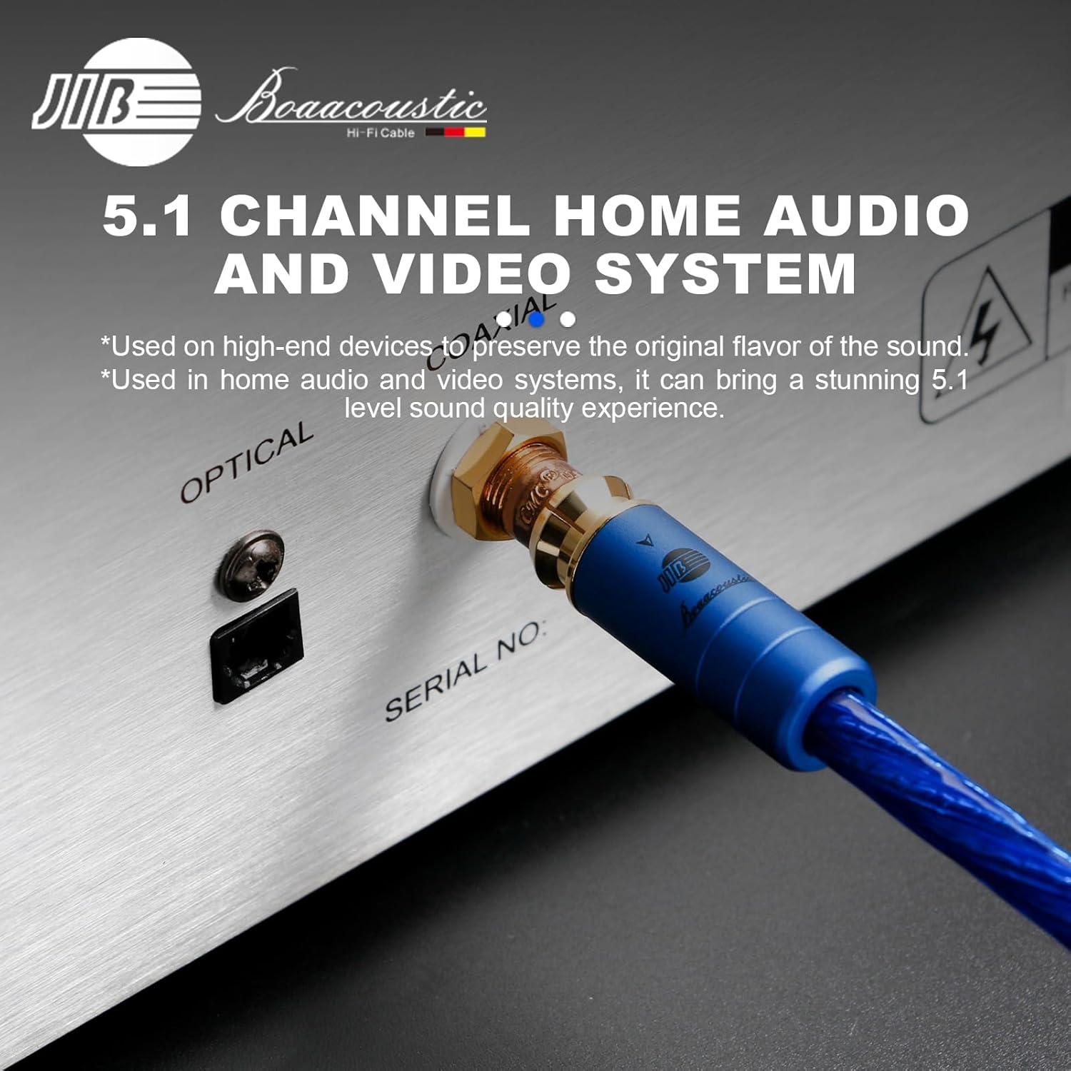 Boaacoustic JIB Cavo RCA Audio Alta Qualità 1m - immagine 3