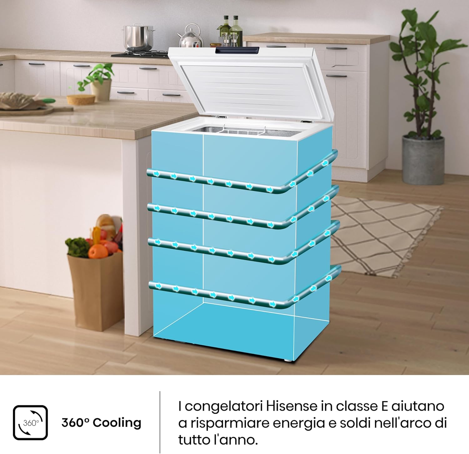 Hisense MCF95E - Congelatore a Pozzo 95 L, Bianco - immagine 4