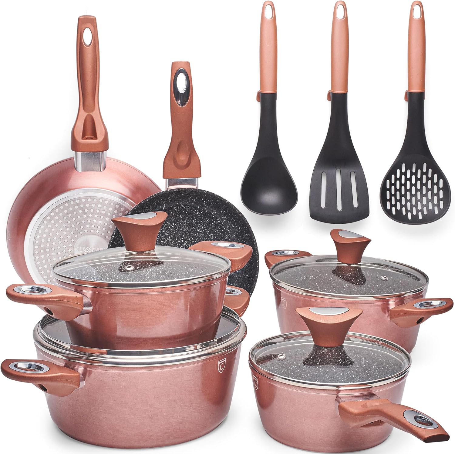 Batteria Pentole e Padelle Antiaderente 15 Pezzi - immagine 1