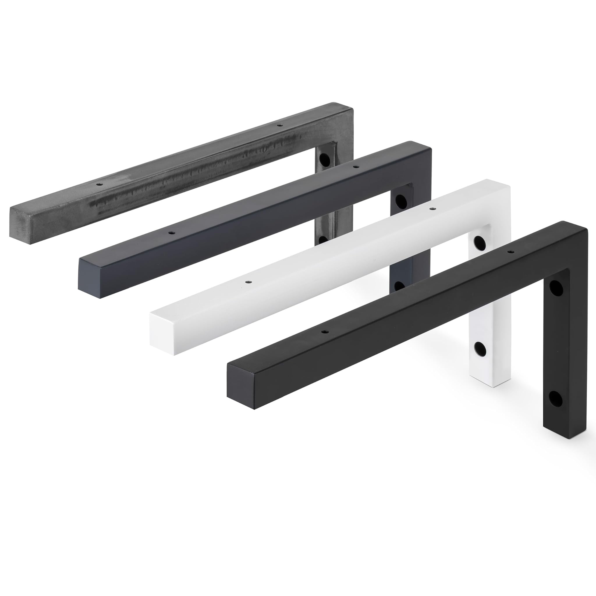 Holzbrink 2x Supporti a Parete per Lavabo 450x150 mm, Nero