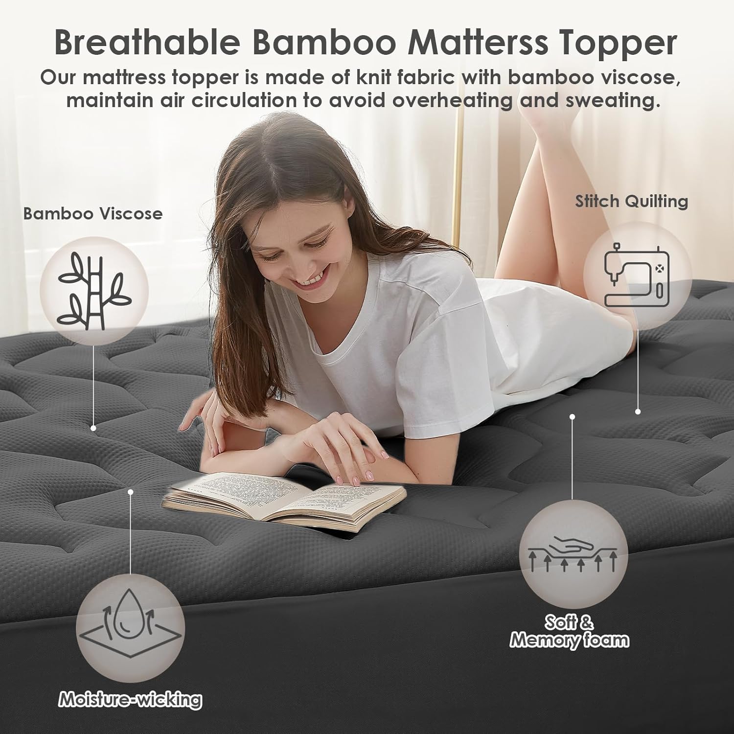 Eheyciga Topper Matrimoniale Memory Foam 160x190 - immagine 6