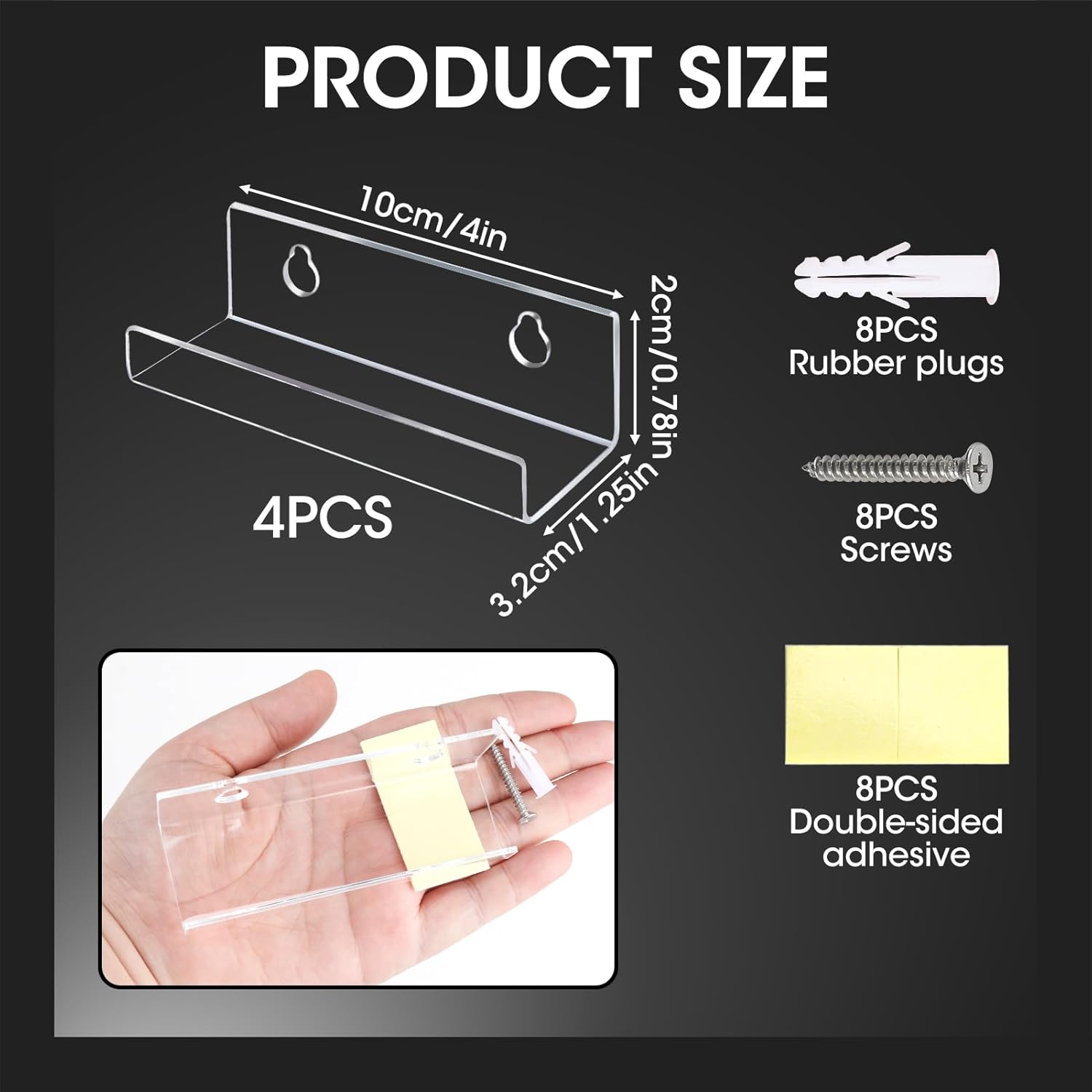 Scaffale per Dischi Vinile da Parete - 4 Pezzi - immagine 3