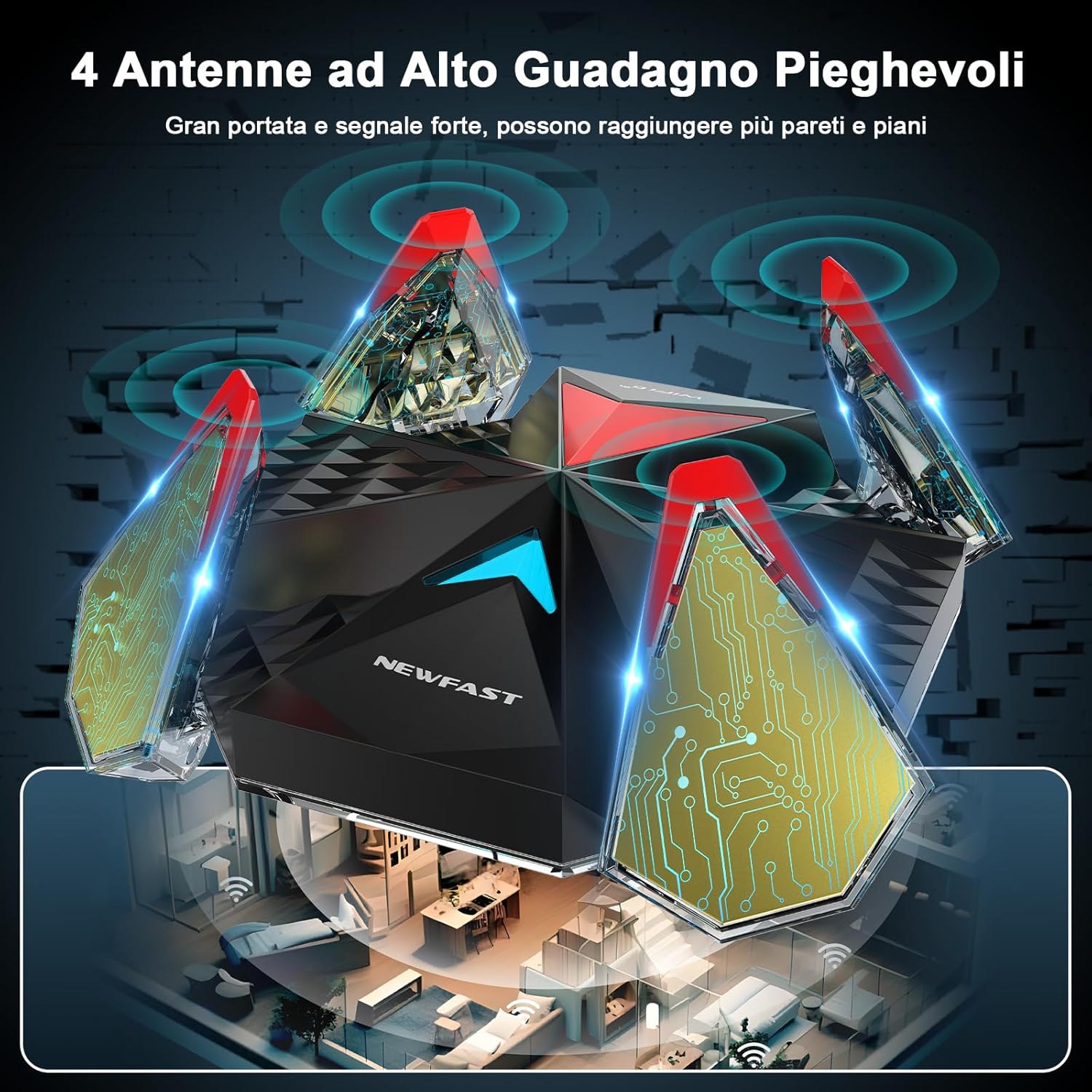 Newfast Chiavetta WiFi 6E USB Tri-Band 5400Mbps - immagine 3