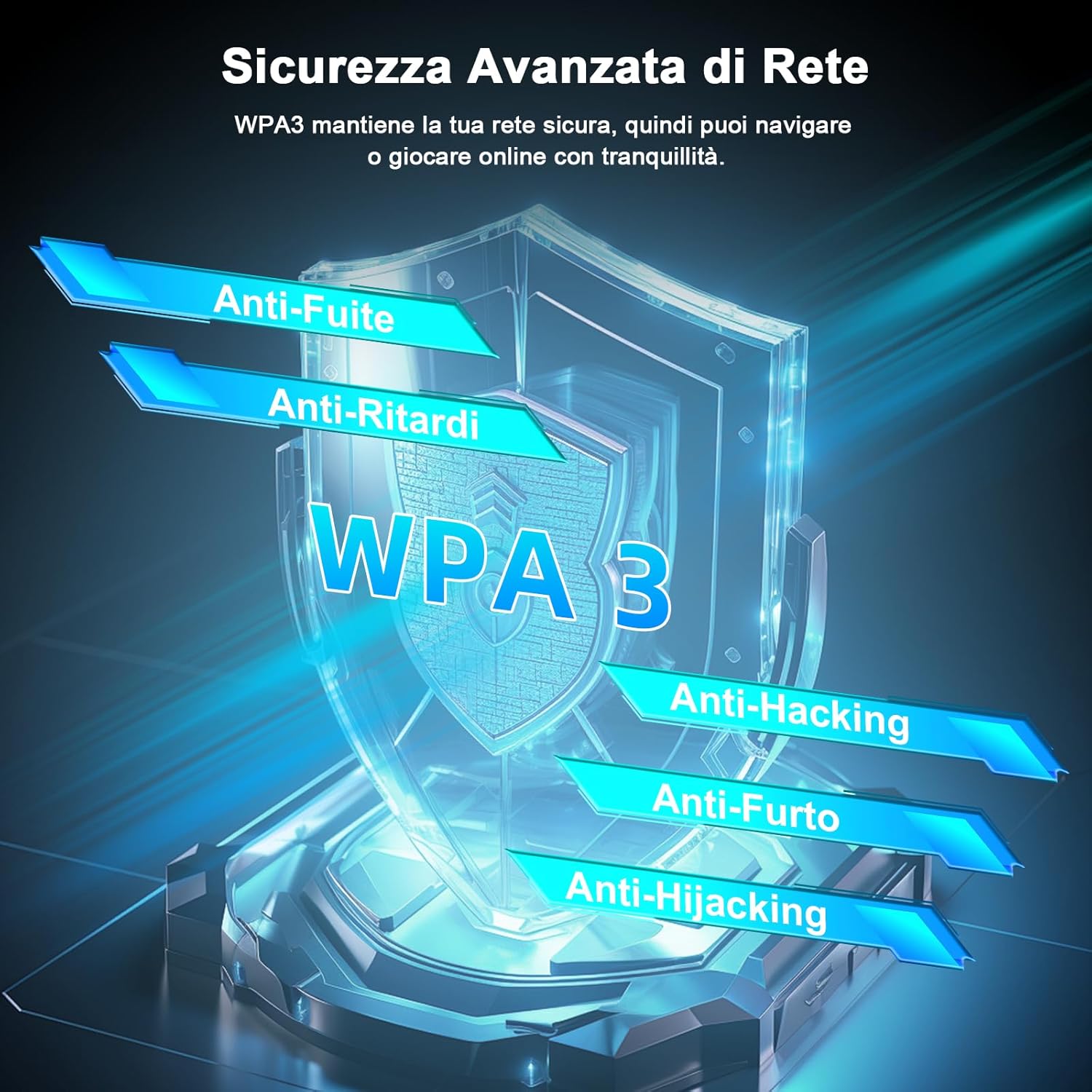 Newfast Chiavetta WiFi 6E USB Tri-Band 5400Mbps - immagine 6