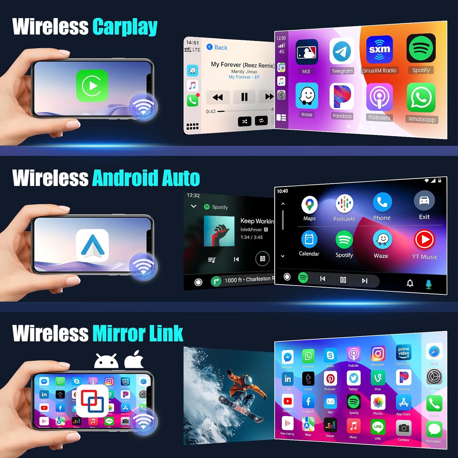 Autoradio Android 15 Qualcomm 8 Core 4+64G per VW Golf - immagine 4