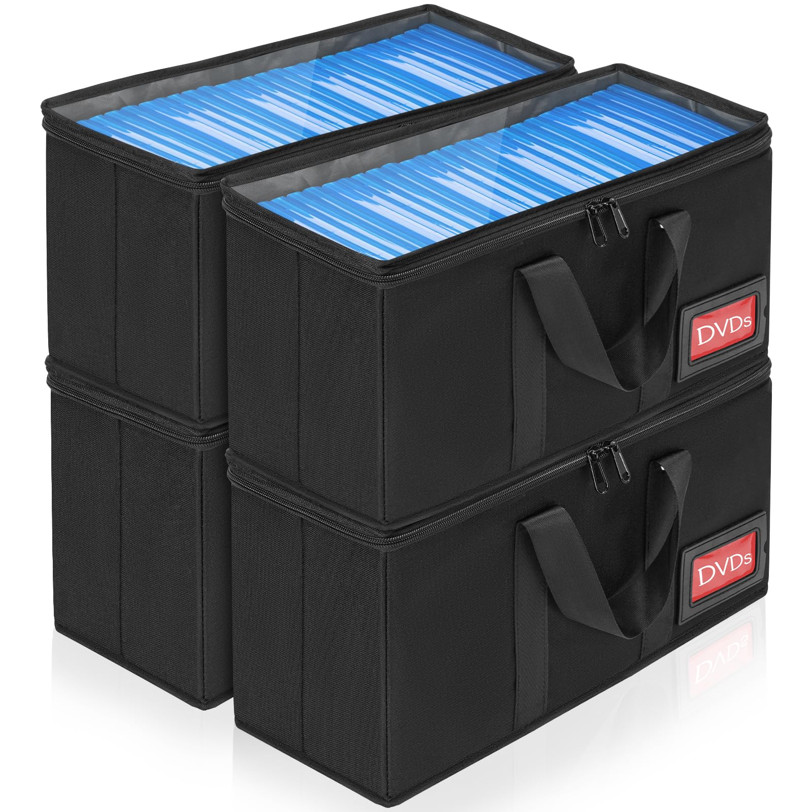 Ipeb Custodia per CD/DVD con Maniglia Nera (4 Pezzi)