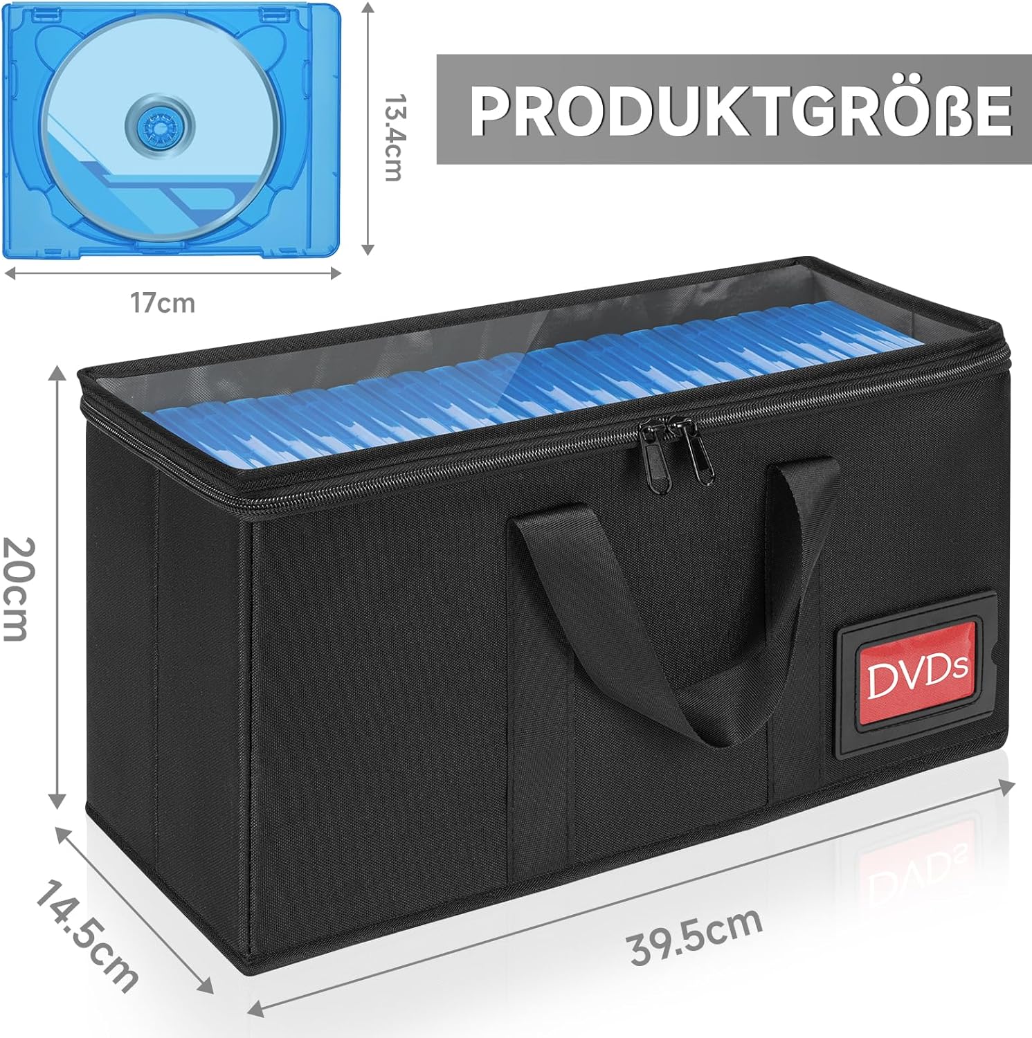 Ipeb Custodia per CD/DVD con Maniglia Nera (4 Pezzi) - immagine 3