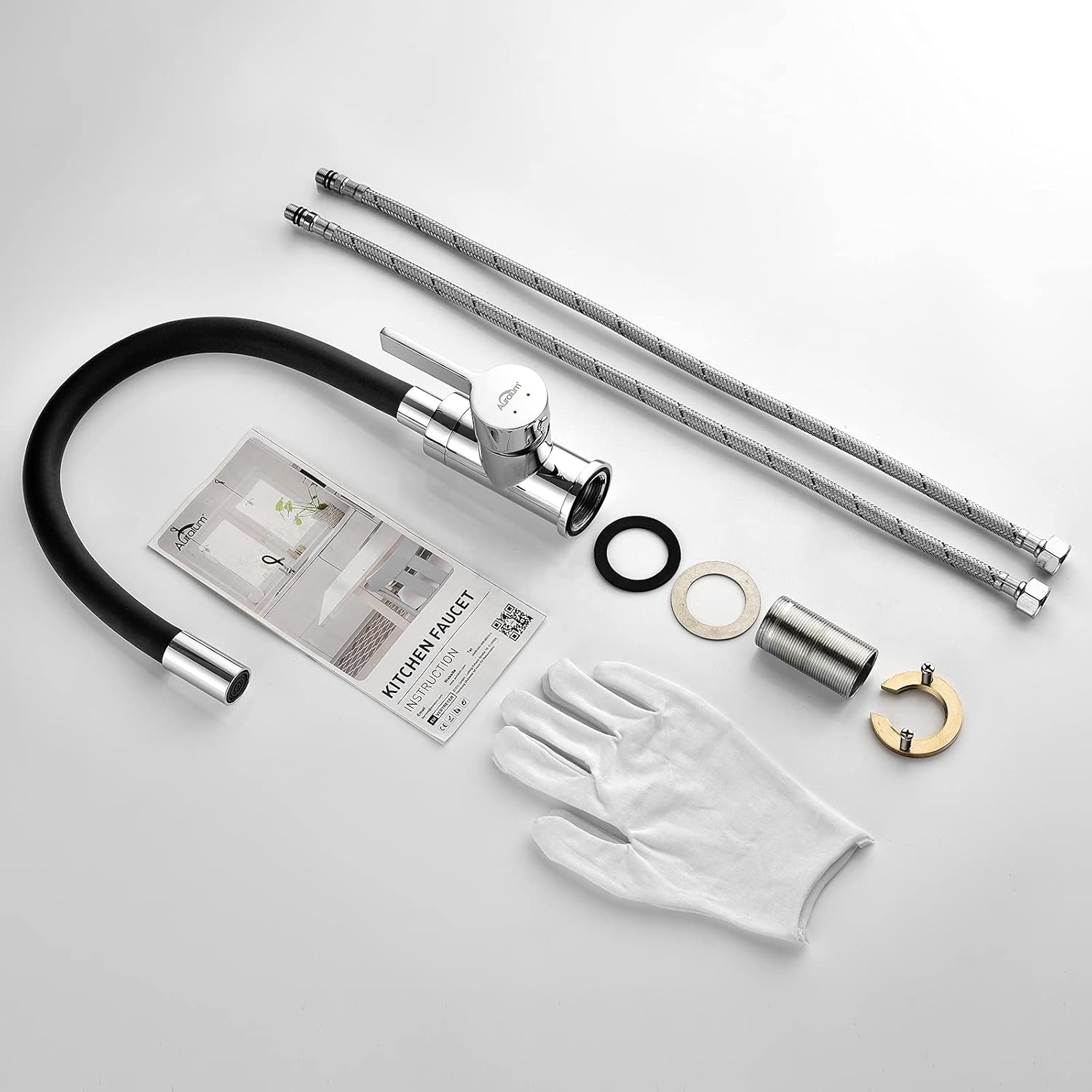 Auralum Rubinetto Cucina Flessibile, Cromo e Nero - immagine 5