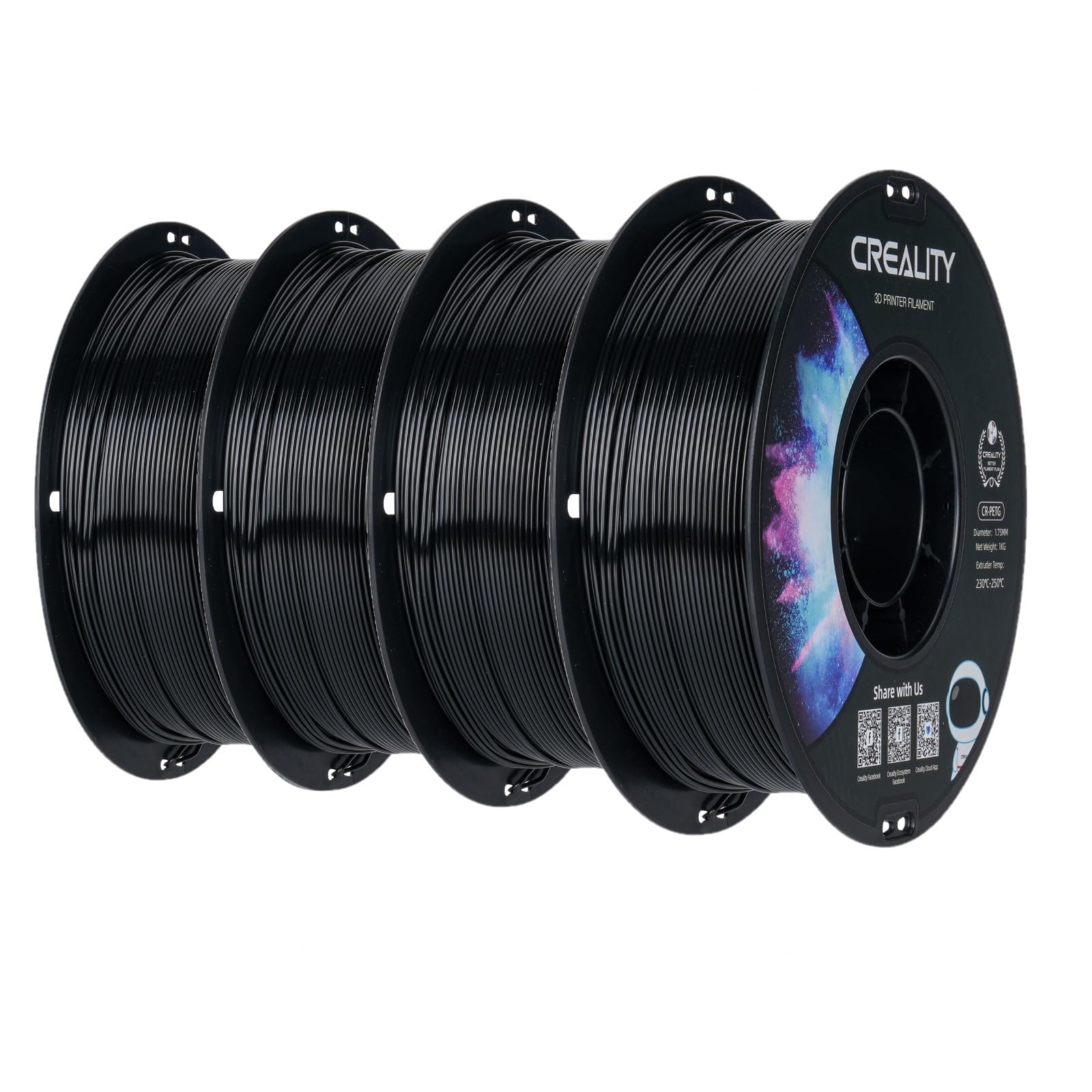 Creality PETG Filamento Stampante 3D 1,75mm Nero 4KG