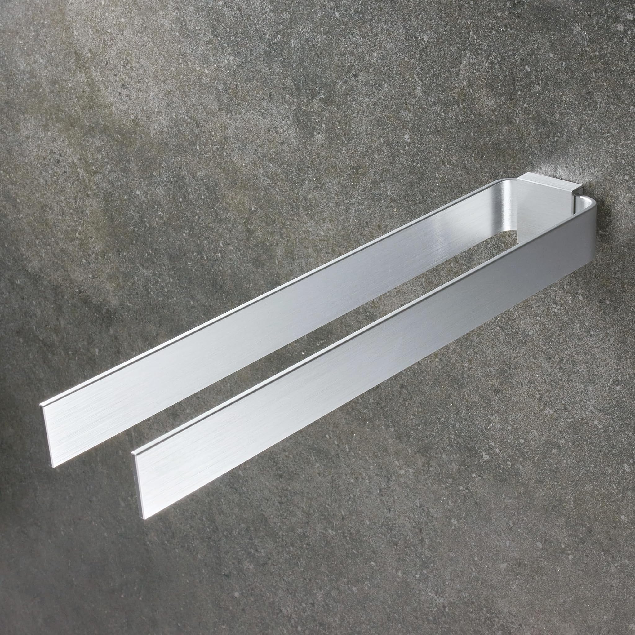 Design Amburgo Porta Asciugamani Doppio 42cm, Grigio Argento