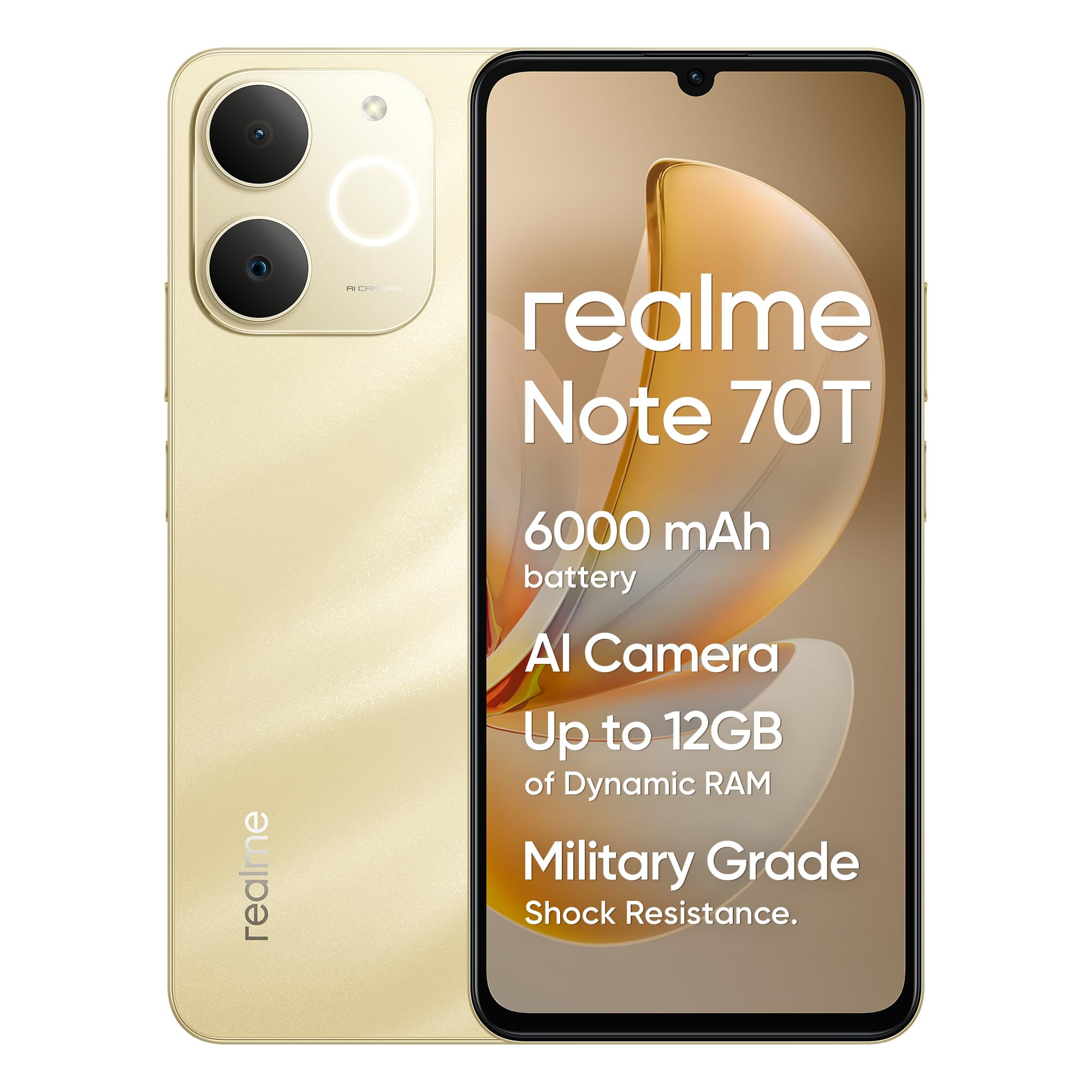 Realme Note 70T Smartphone 4+64GB, Oro