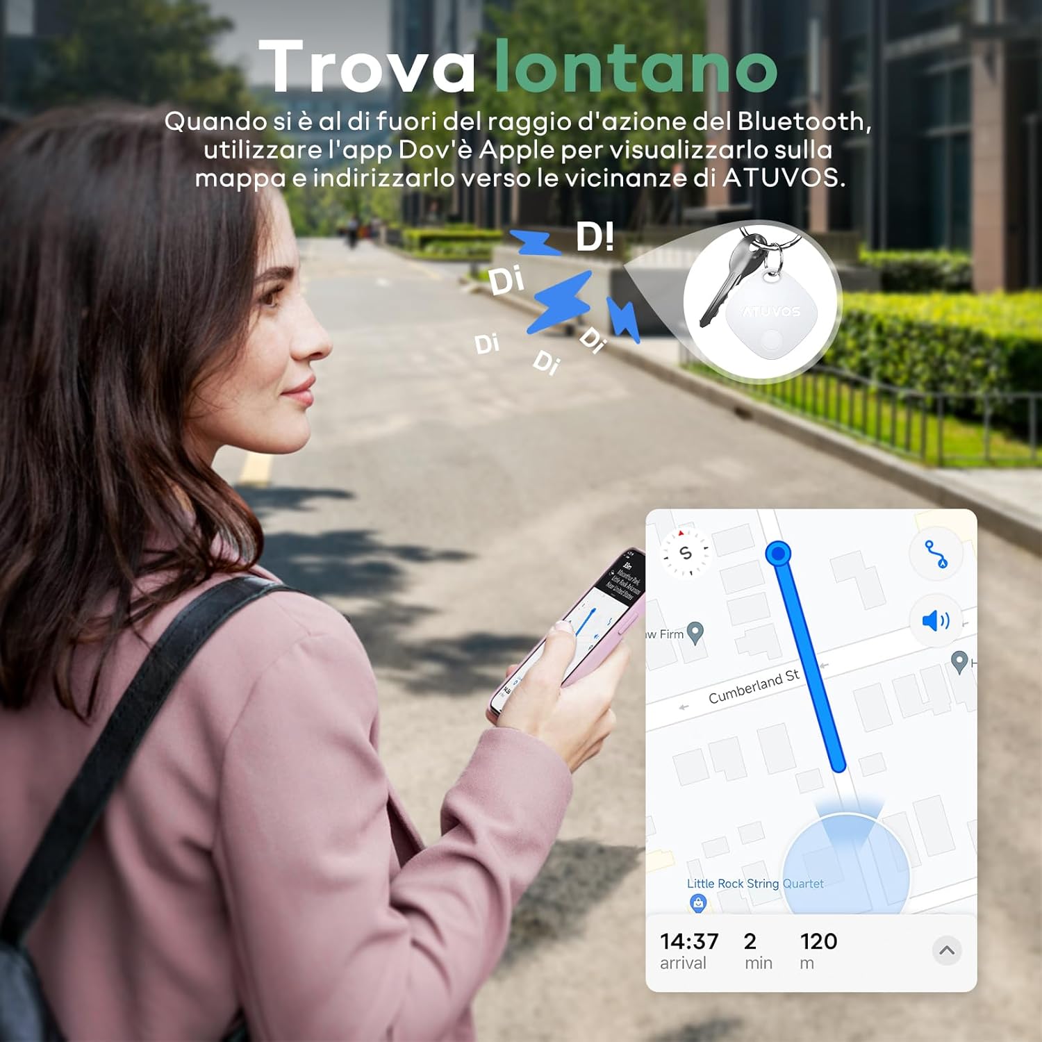 Atuvos Smart Air Tracker Tag 4 Pezzi, Bianco - immagine 4