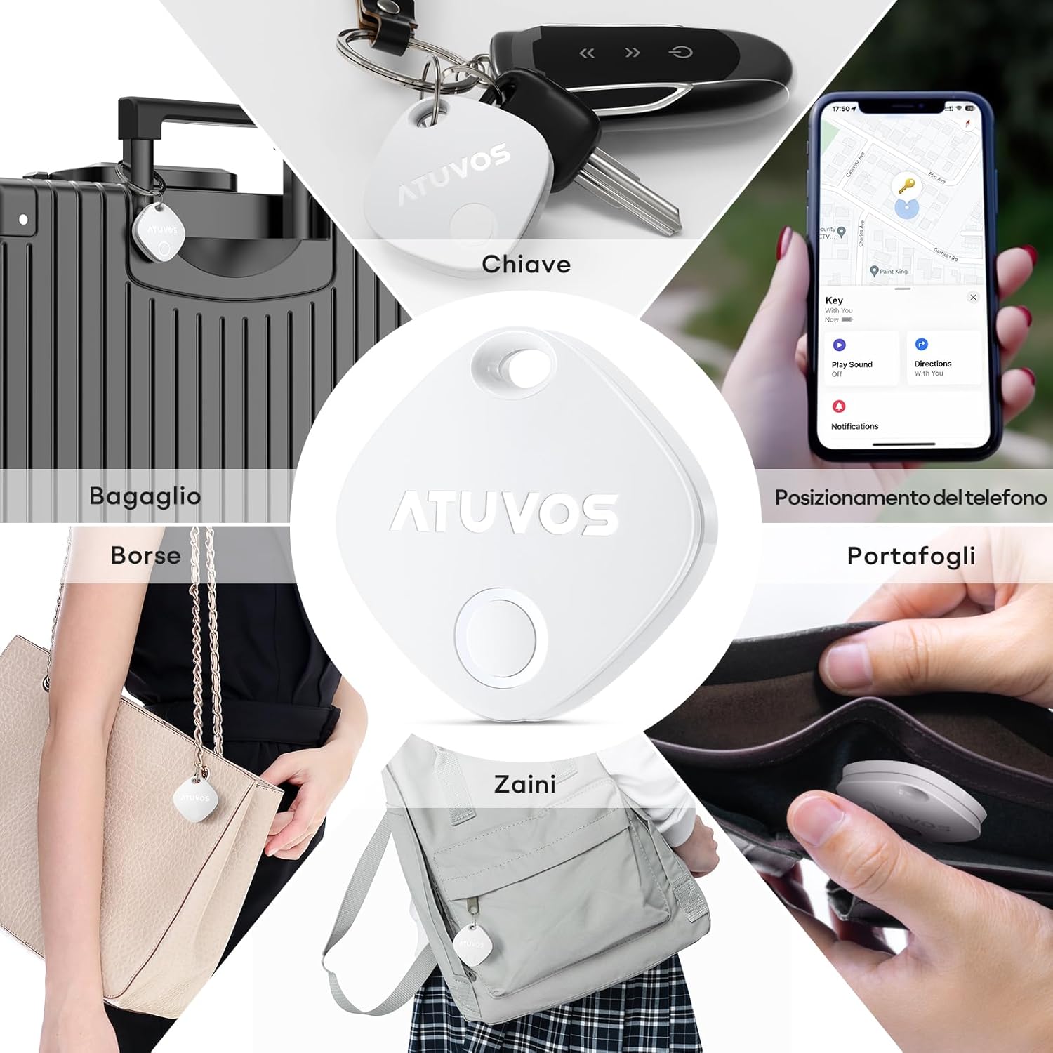 Atuvos Smart Air Tracker Tag 4 Pezzi, Bianco - immagine 6