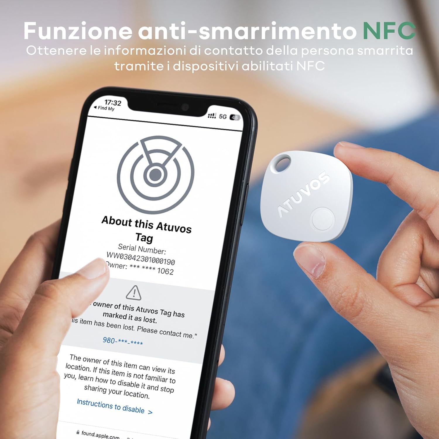 Atuvos Smart Air Tracker Tag 4 Pezzi, Bianco - immagine 7