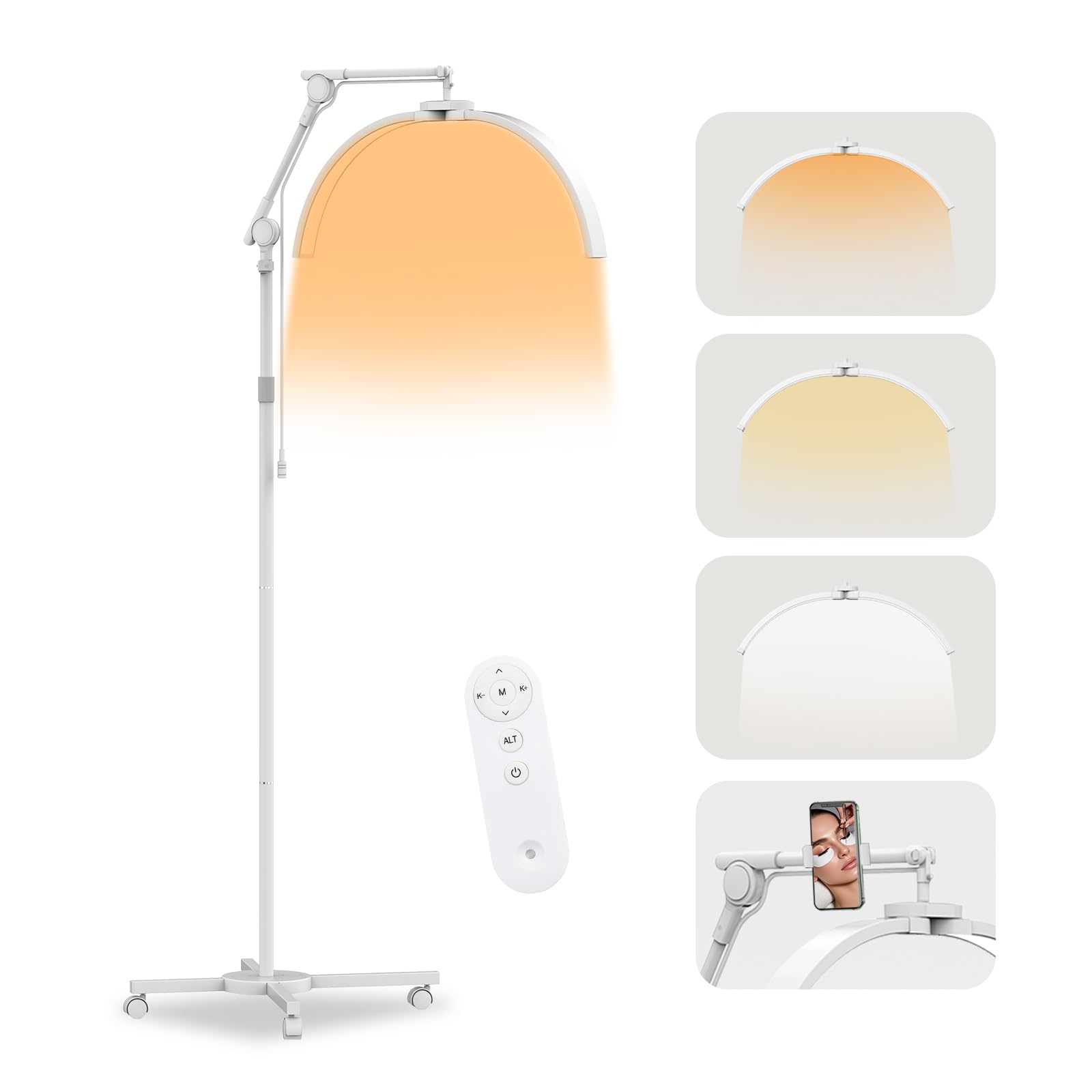 SMOCTAR Half Moon Lamp per Extension Ciglia, Bianco