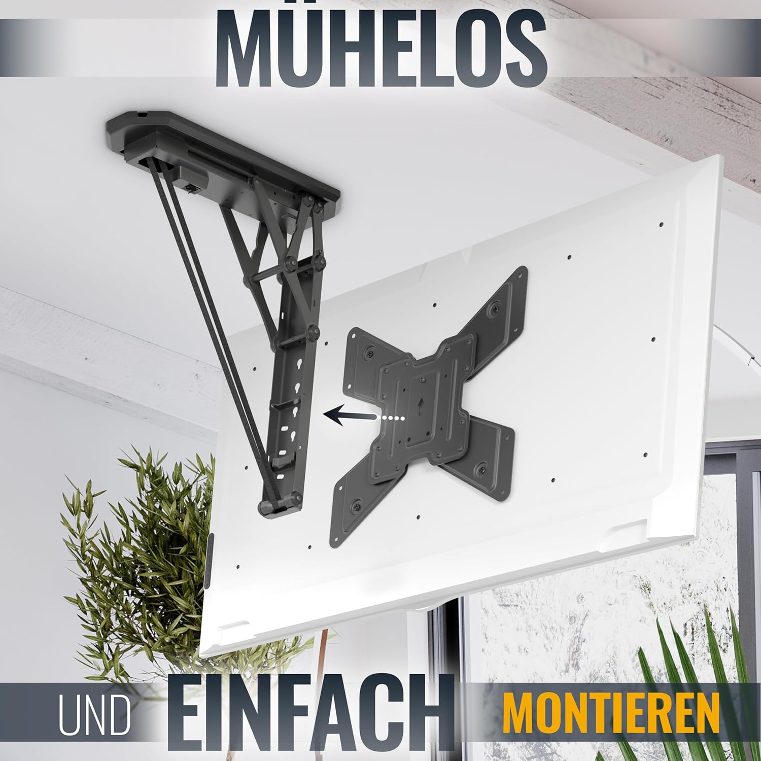 Ricoo SE0544 - Supporto Soffitto TV Elettrico Pieghevole 23-55" - immagine 2