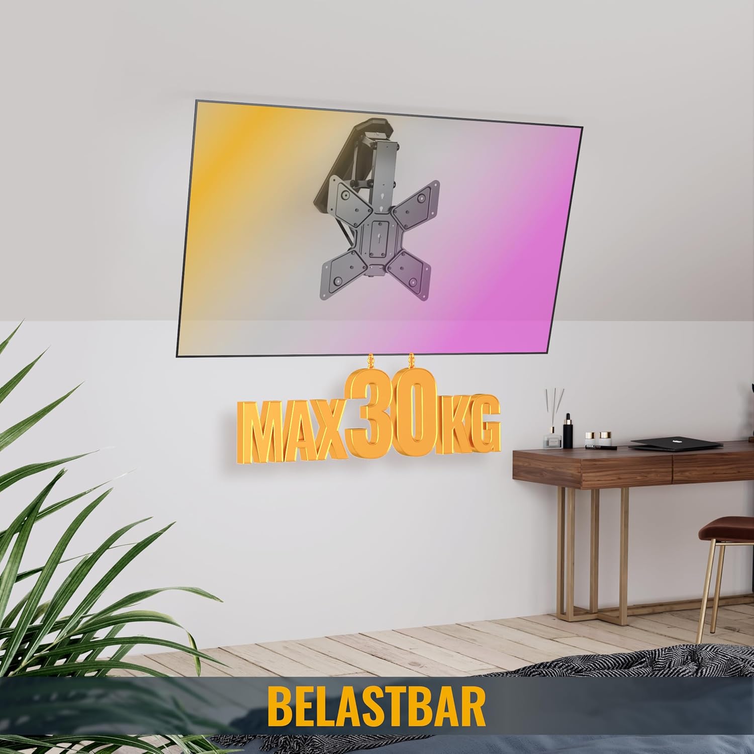 Ricoo SE0544 - Supporto Soffitto TV Elettrico Pieghevole 23-55" - immagine 7