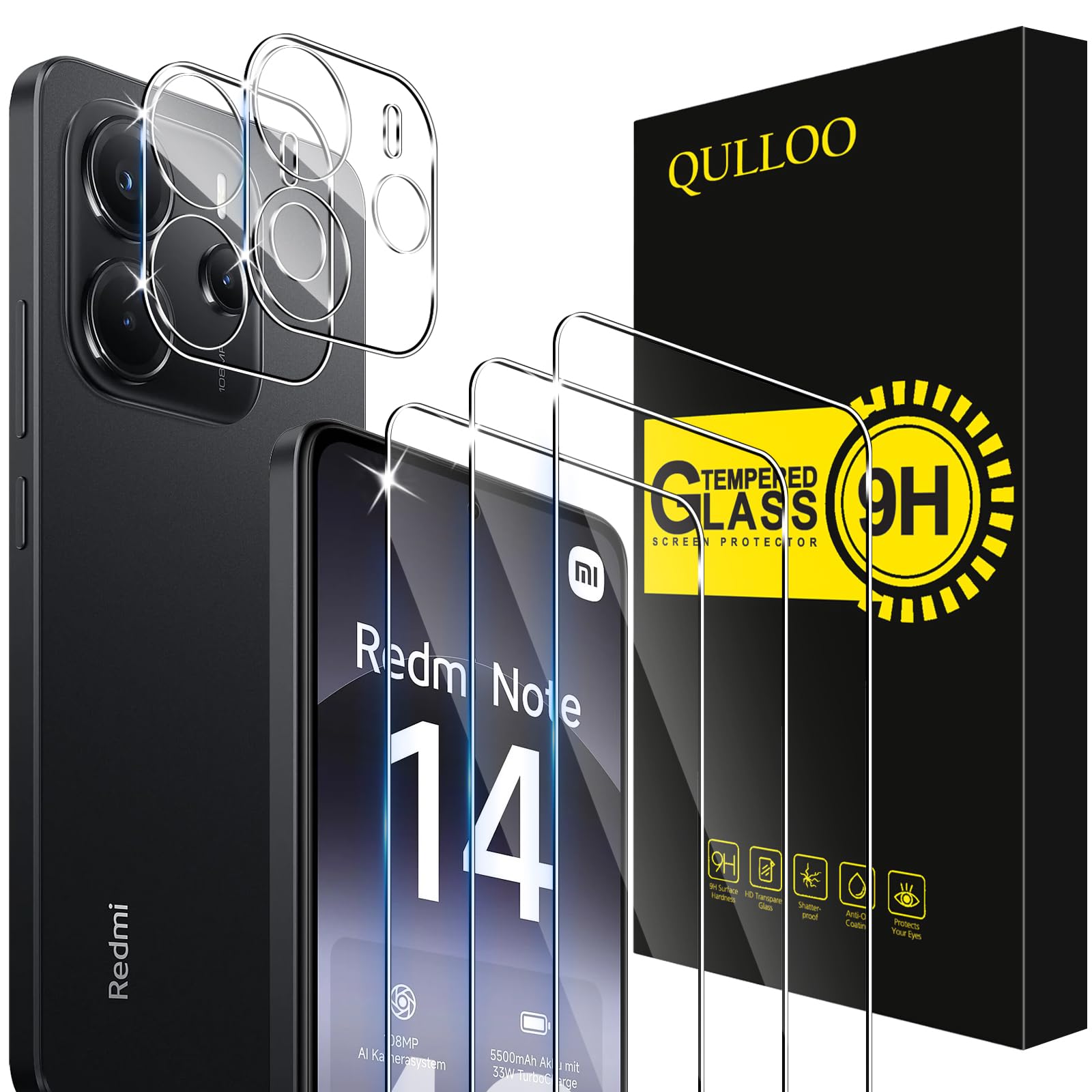 Qulloo Vetro Temperato per Xiaomi Redmi Note 14 4G